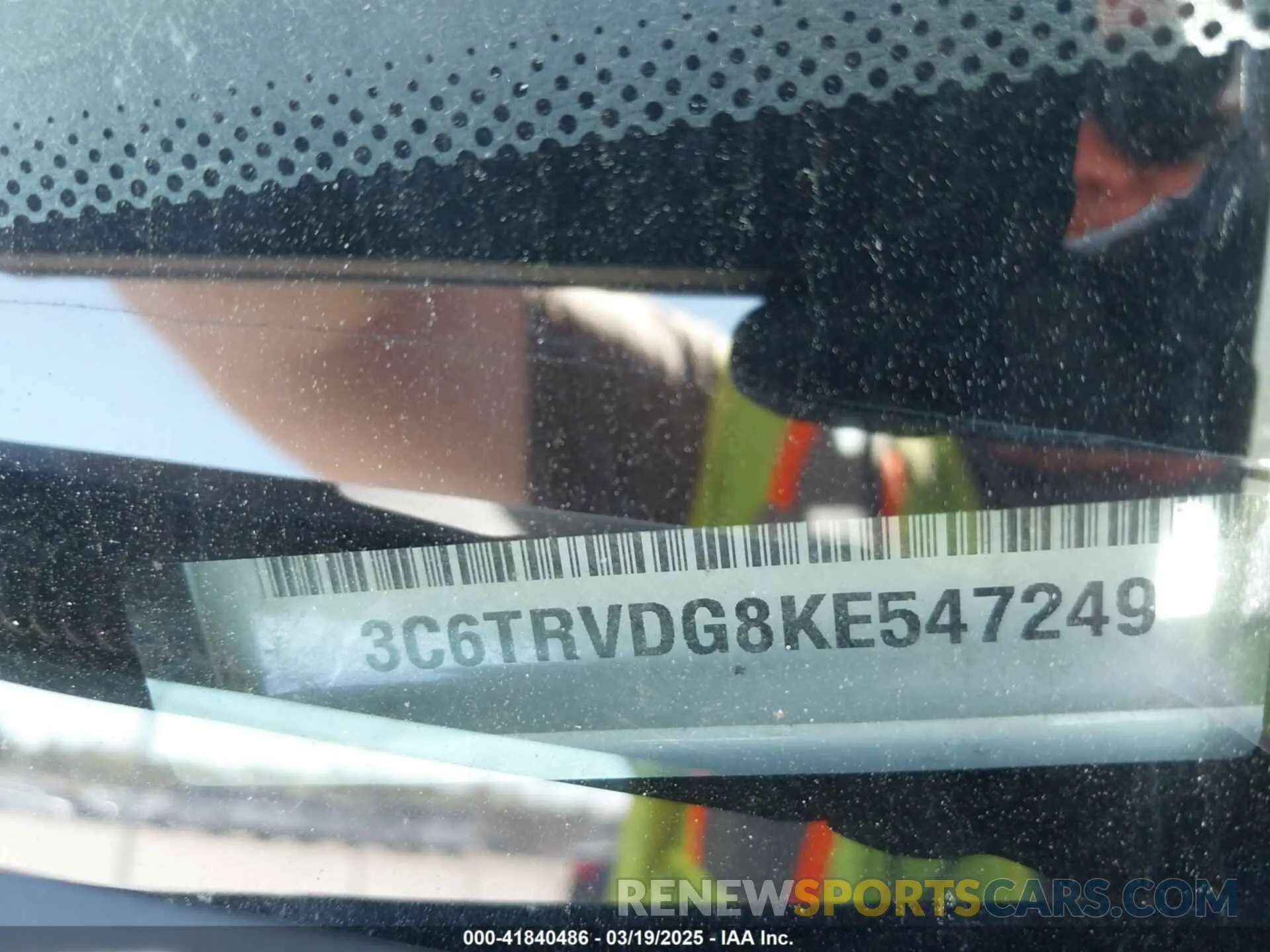 9 fotografías del automóvil dañado 3C6TRVDG8KE547249 RAM PROMASTER 2500 2019