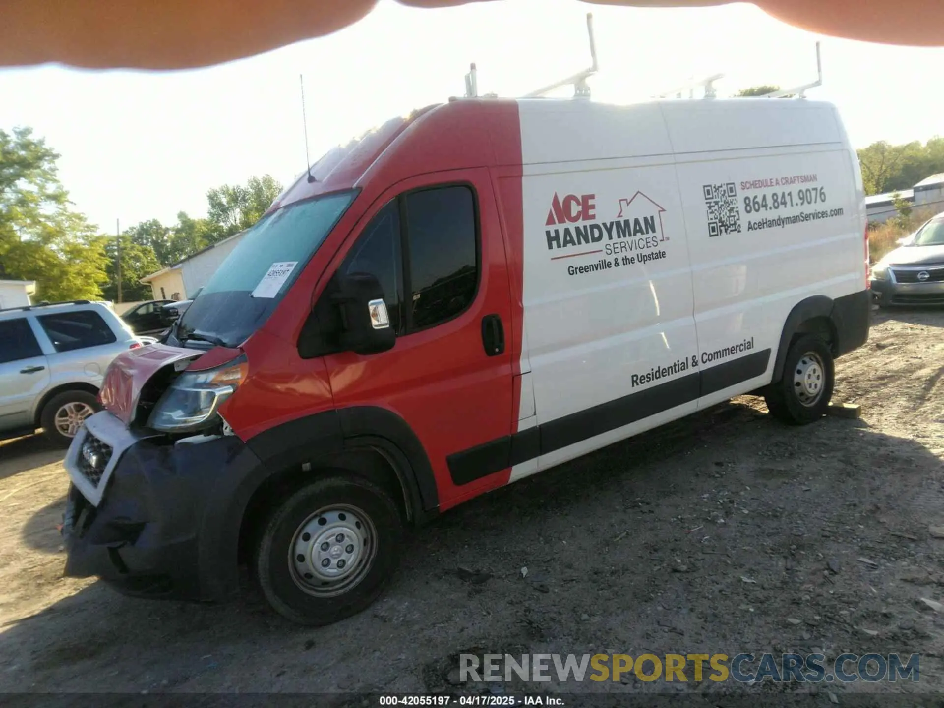 2 fotografías del automóvil dañado 3C6TRVDGXKE543090 RAM PROMASTER 2500 2019
