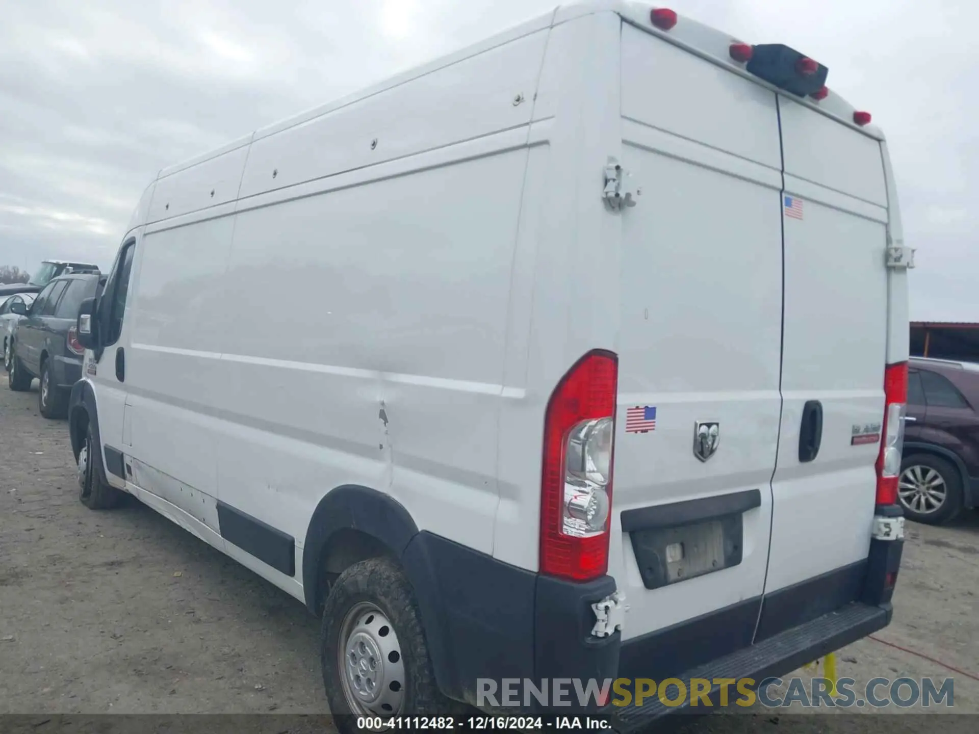 3 fotografías del automóvil dañado 3C6ERVDG3ME502537 RAM PROMASTER 2500 2021