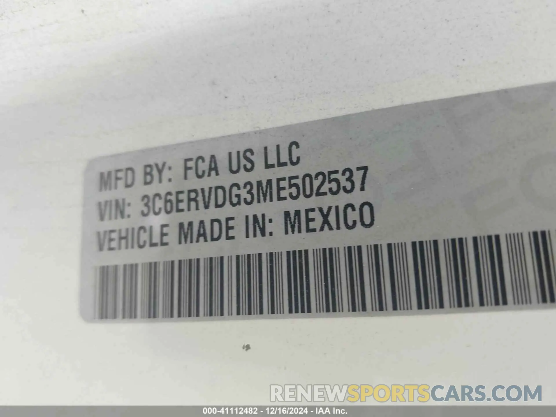 9 fotografías del automóvil dañado 3C6ERVDG3ME502537 RAM PROMASTER 2500 2021