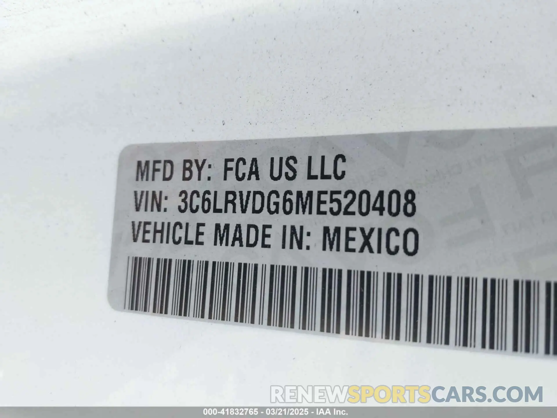 9 fotografías del automóvil dañado 3C6LRVDG6ME520408 RAM PROMASTER 2500 2021