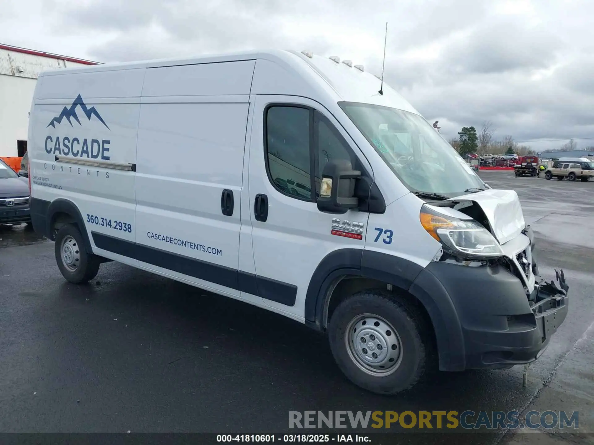 1 fotografías del automóvil dañado 3C6LRVDG8ME513895 RAM PROMASTER 2500 2021