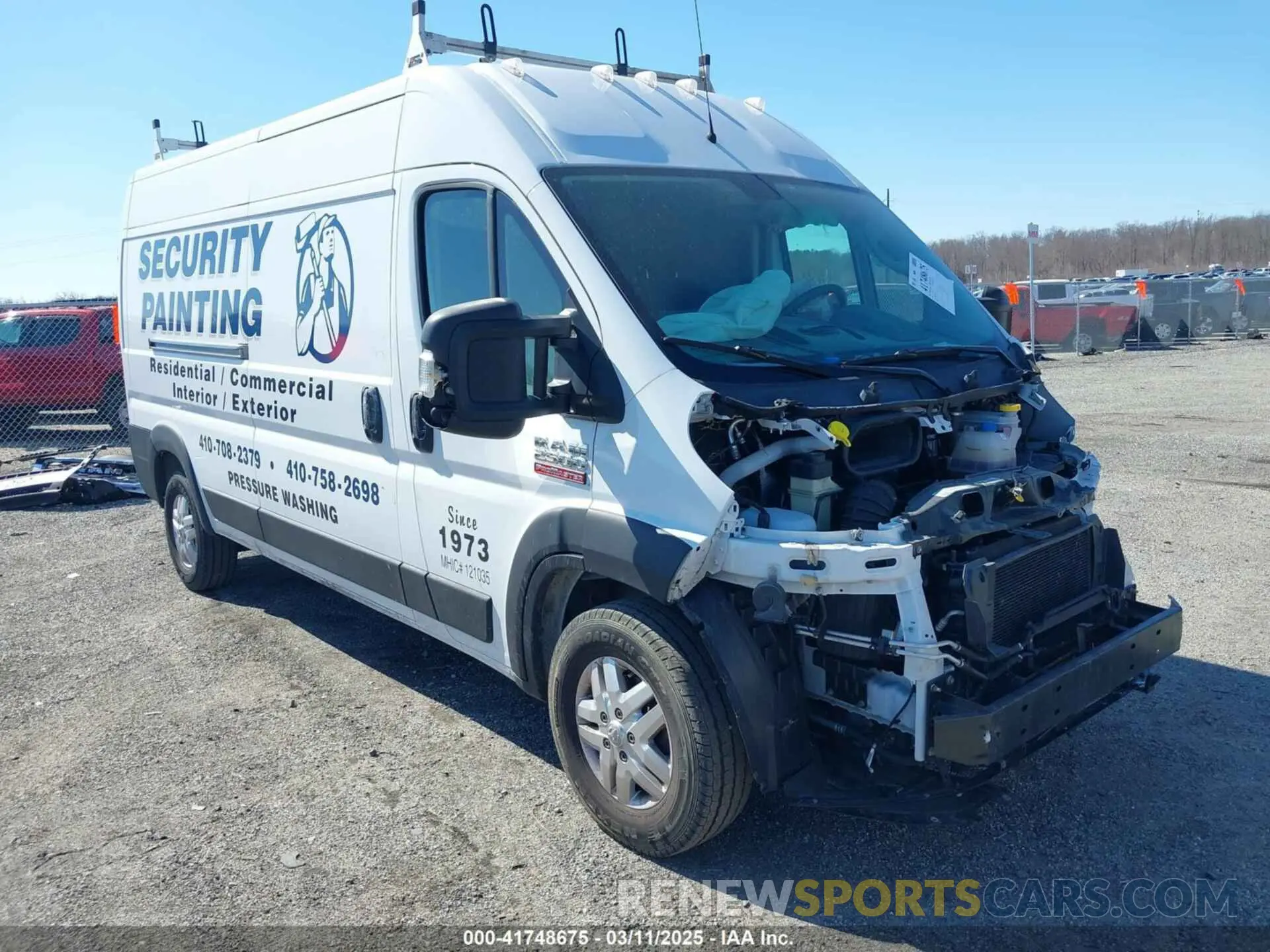 1 fotografías del automóvil dañado 3C6LRVDG8ME527845 RAM PROMASTER 2500 2021