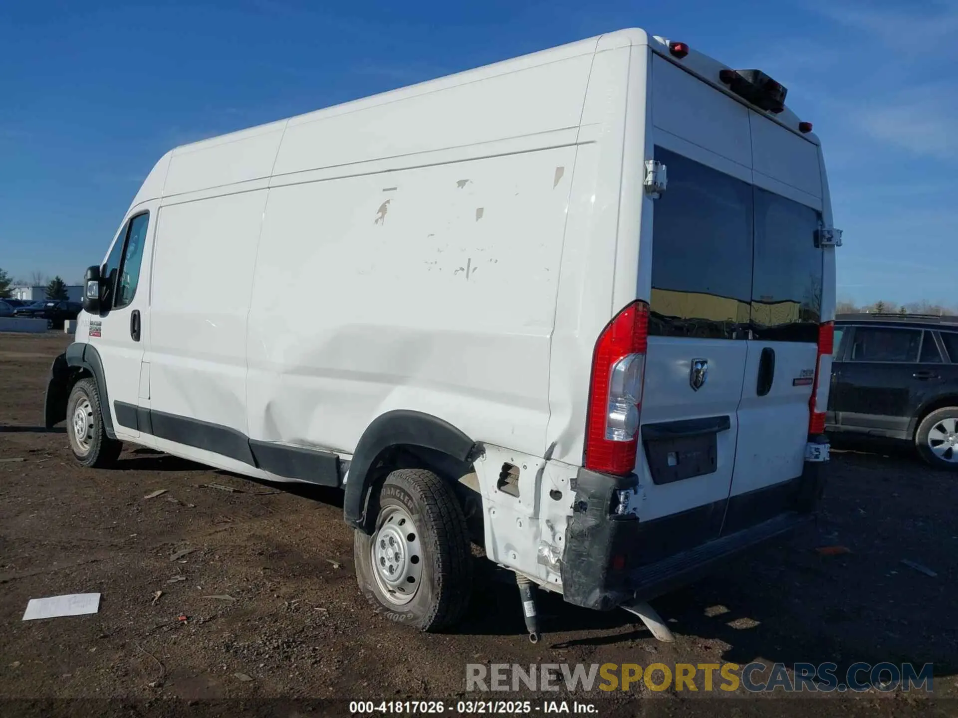 3 fotografías del automóvil dañado 3C6LRVDG9ME527725 RAM PROMASTER 2500 2021