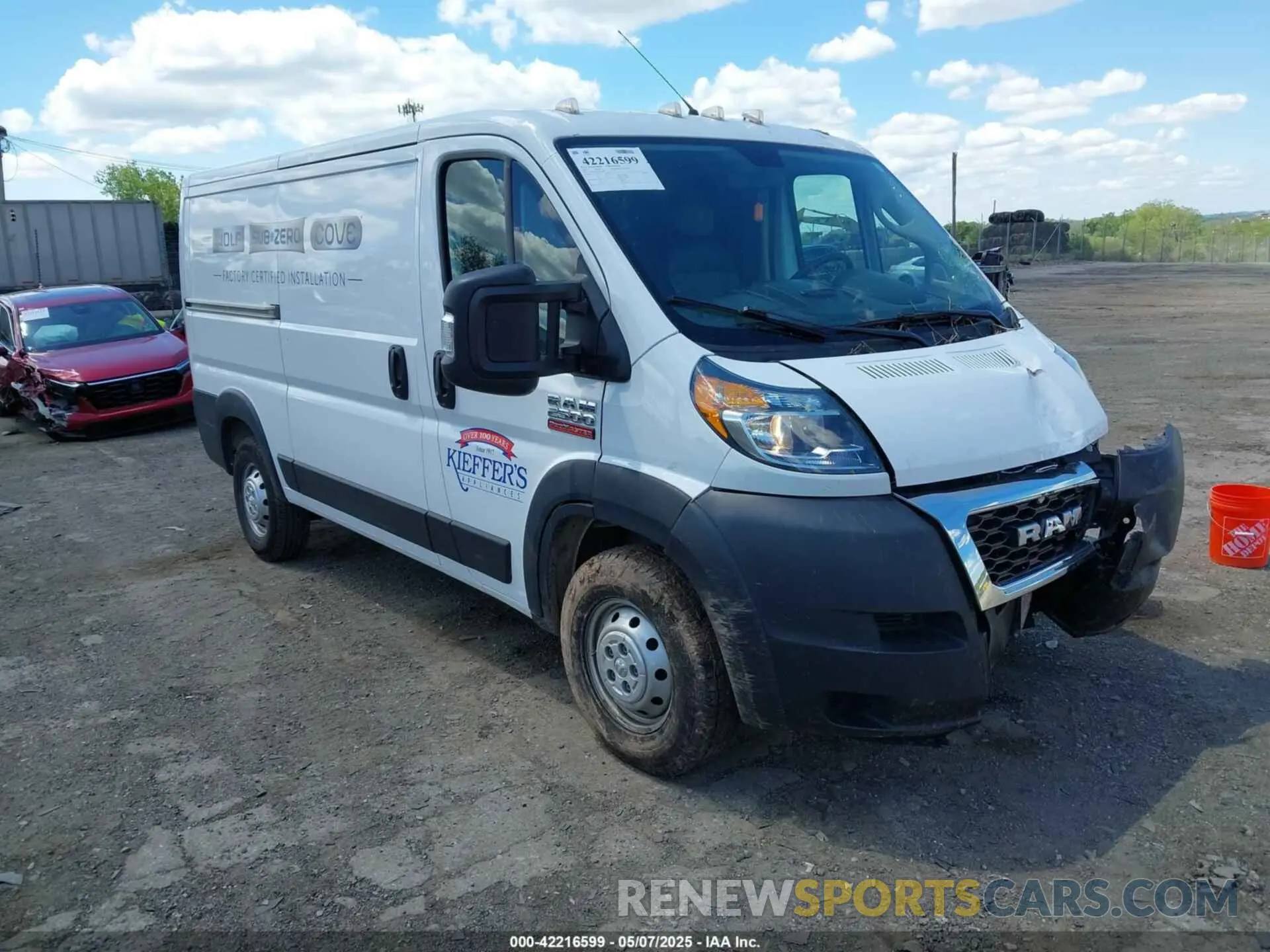 1 fotografías del automóvil dañado 3C6LRVVG4ME529686 RAM PROMASTER 2500 2021