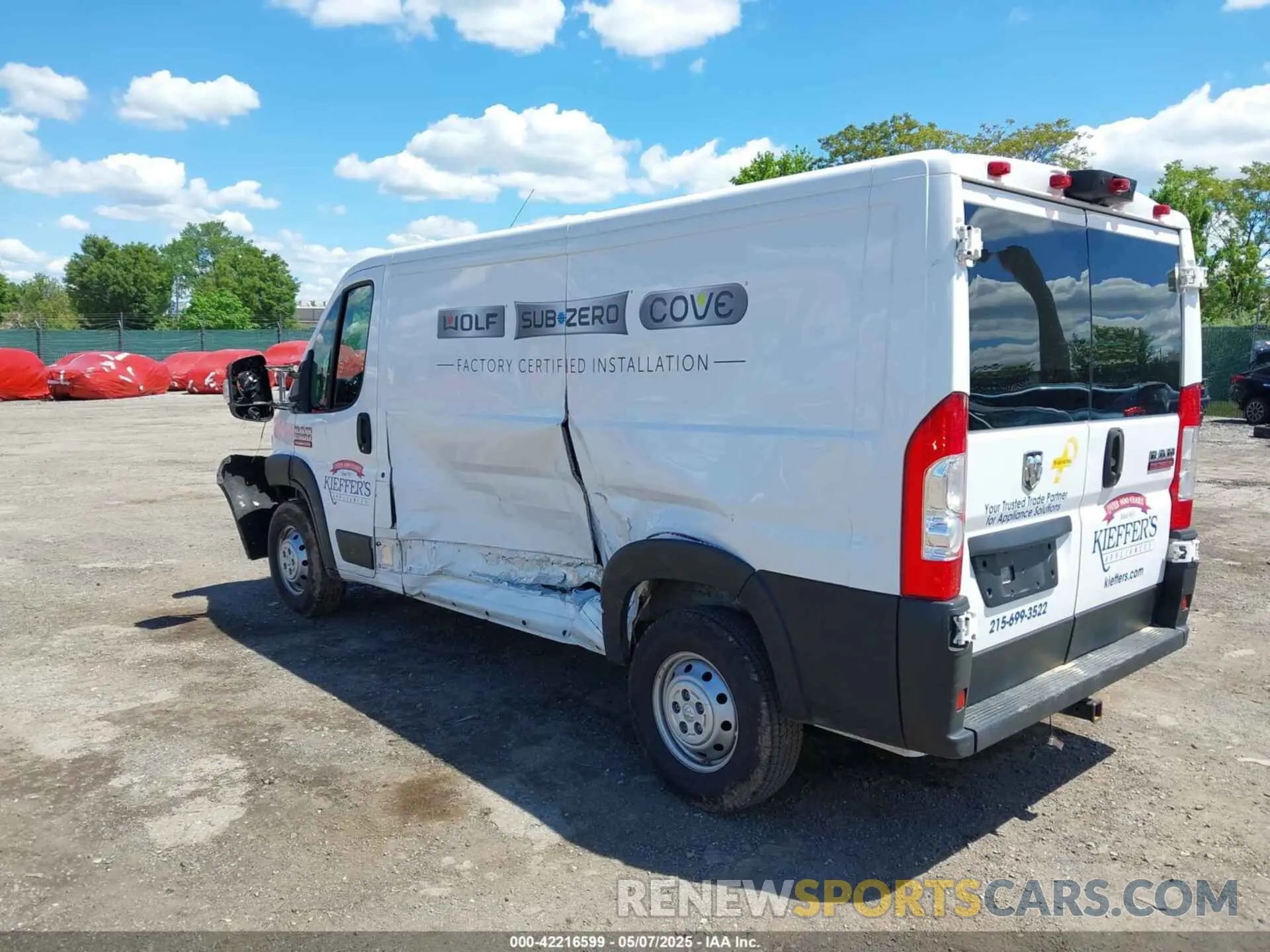 3 fotografías del automóvil dañado 3C6LRVVG4ME529686 RAM PROMASTER 2500 2021