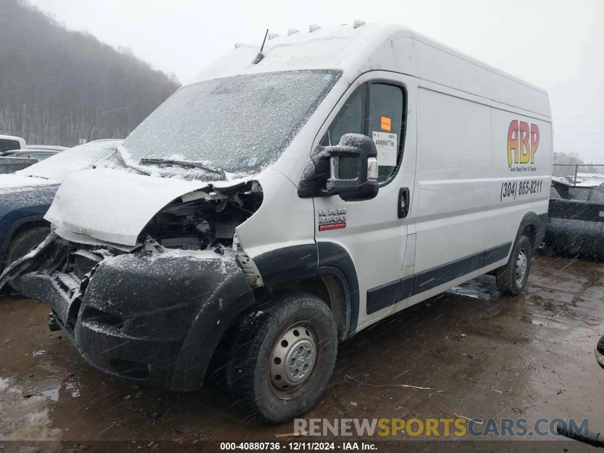 2 fotografías del automóvil dañado 3C6LRVDG4NE122244 RAM PROMASTER 2500 2022