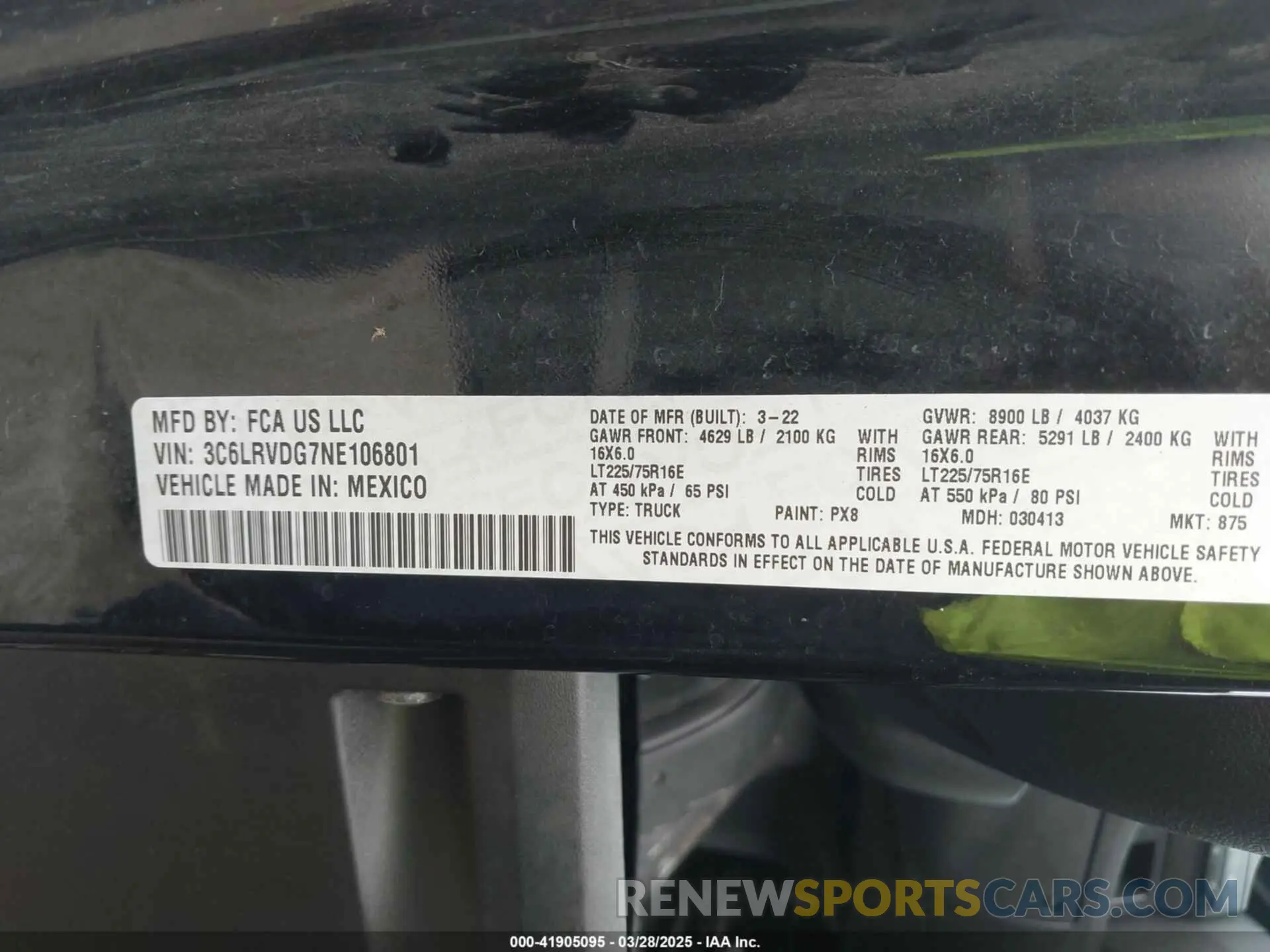 9 fotografías del automóvil dañado 3C6LRVDG7NE106801 RAM PROMASTER 2500 2022