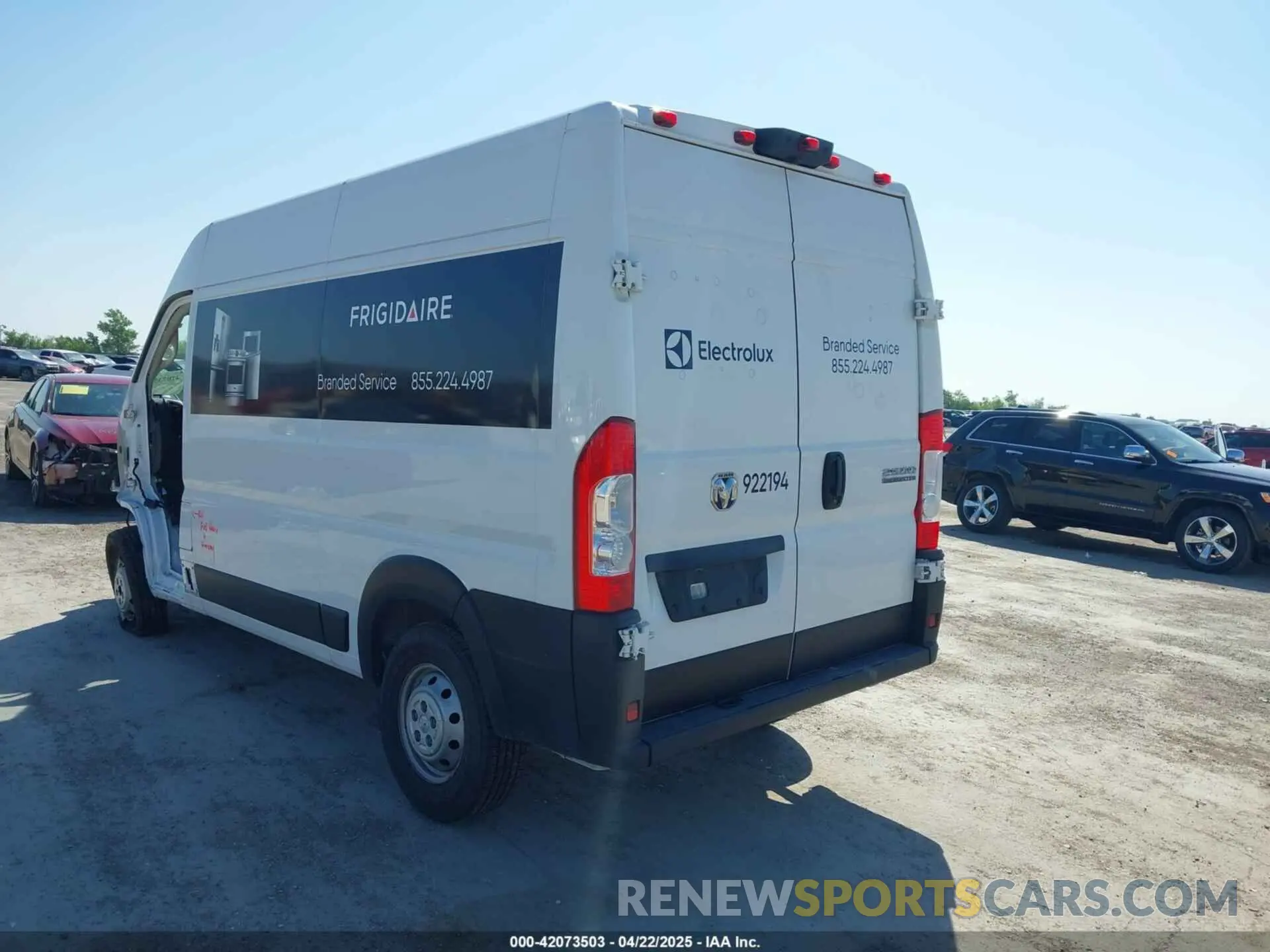 3 fotografías del automóvil dañado 3C6LRVCG3PE518637 RAM PROMASTER 2500 2023