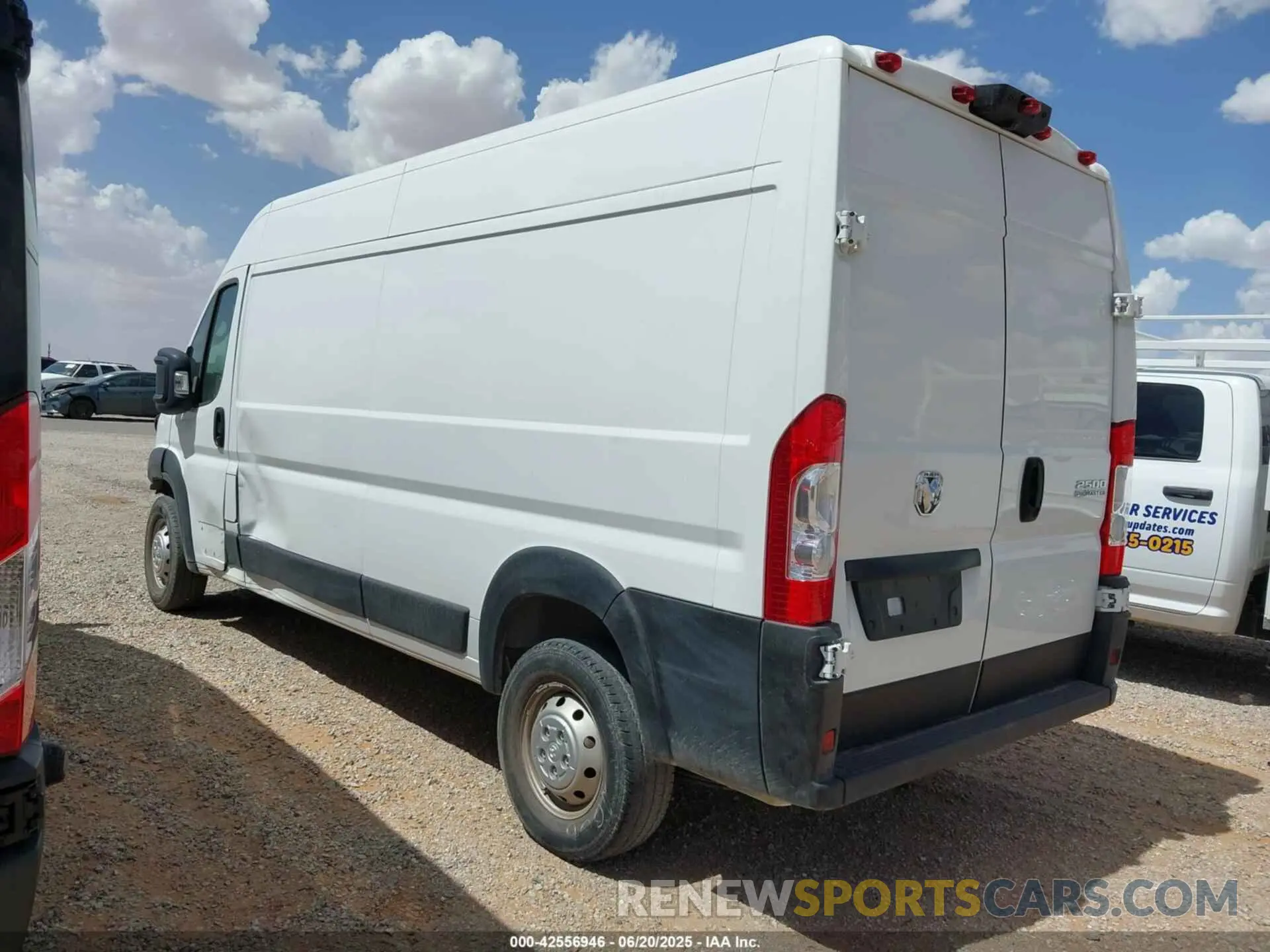 3 fotografías del automóvil dañado 3C6LRVDG2PE588385 RAM PROMASTER 2500 2023