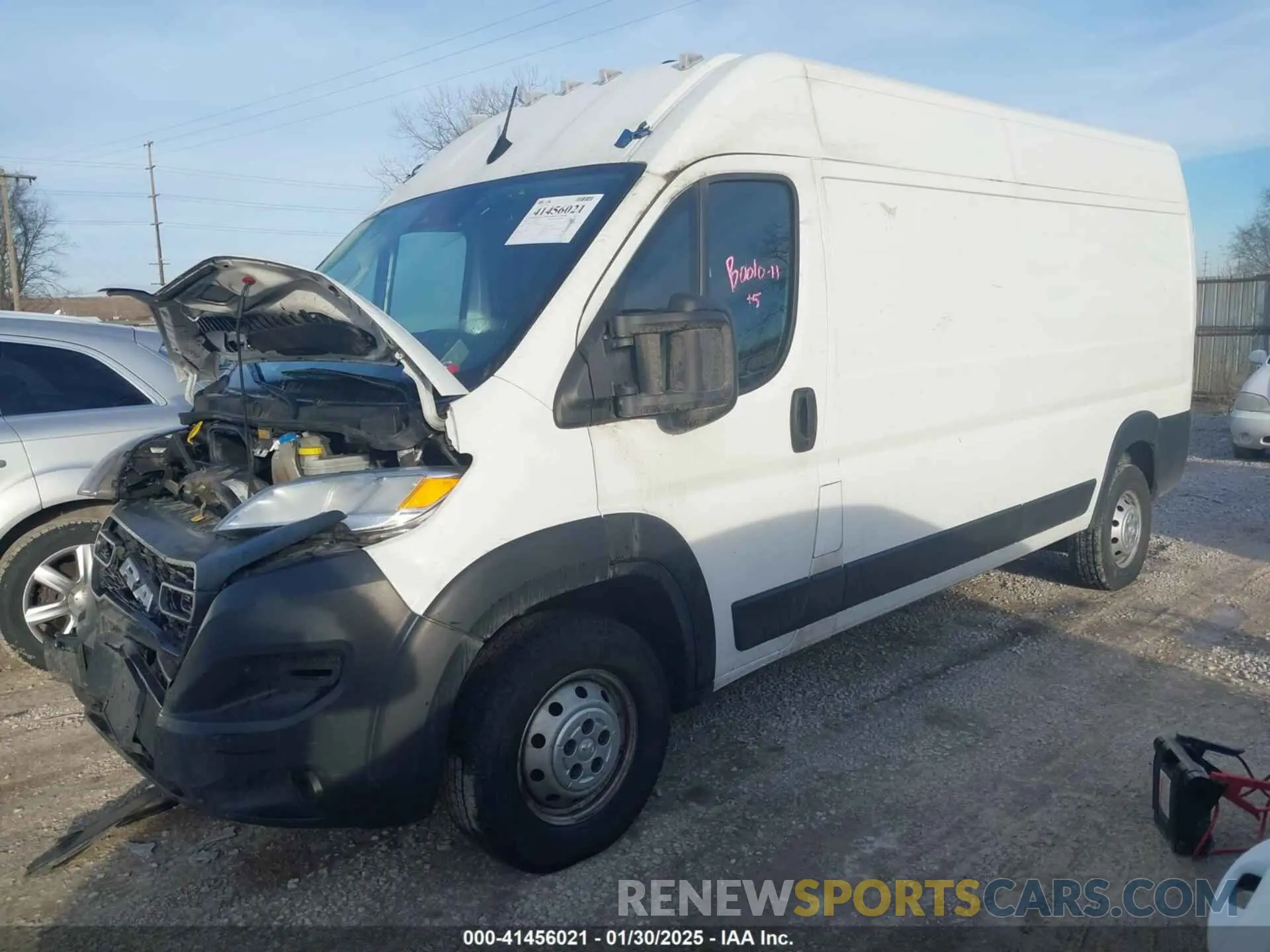 2 fotografías del automóvil dañado 3C6LRVDGXPE549446 RAM PROMASTER 2500 2023