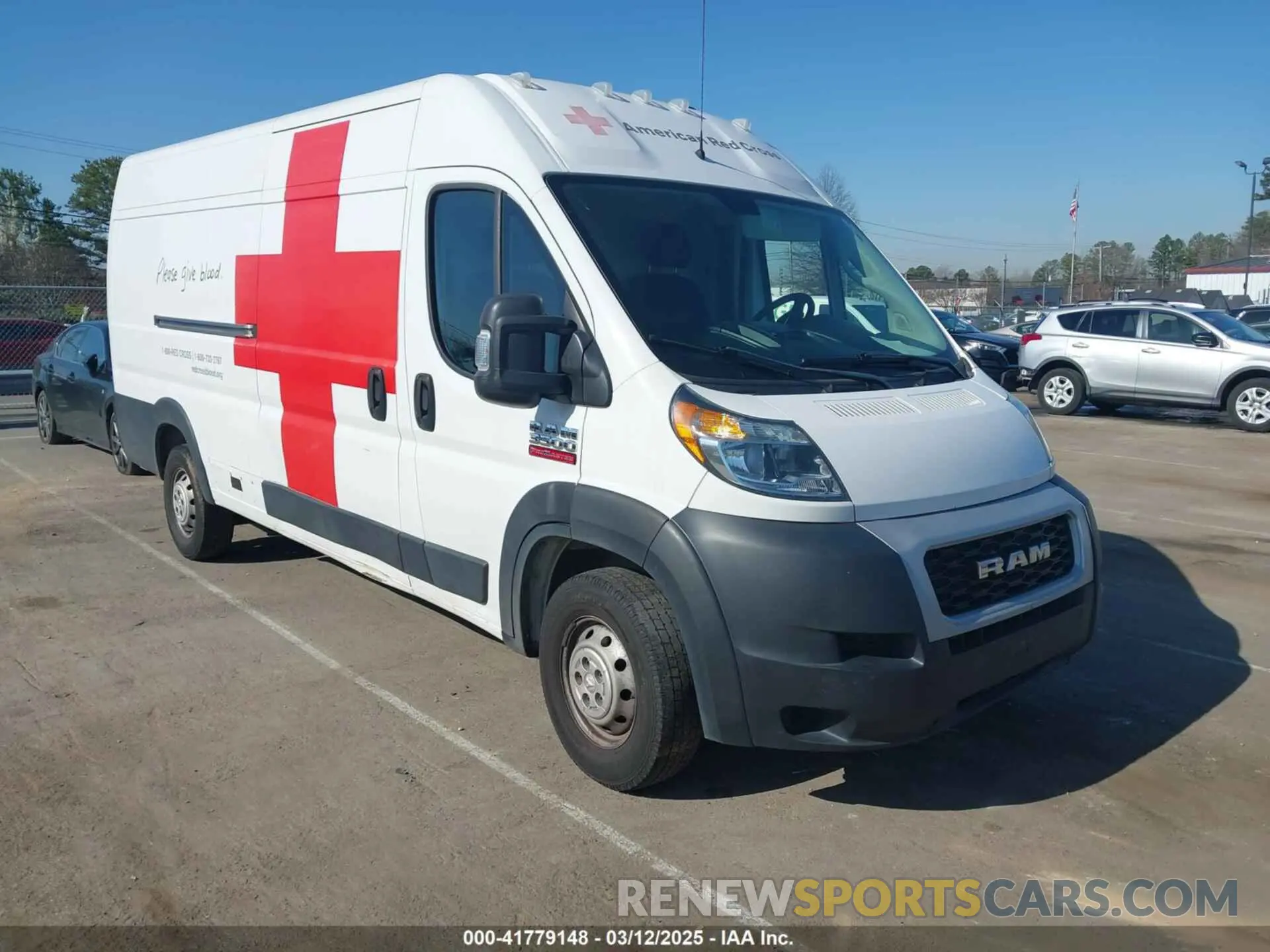 1 fotografías del automóvil dañado 3C6URVJG6KE560302 RAM PROMASTER 3500 2019