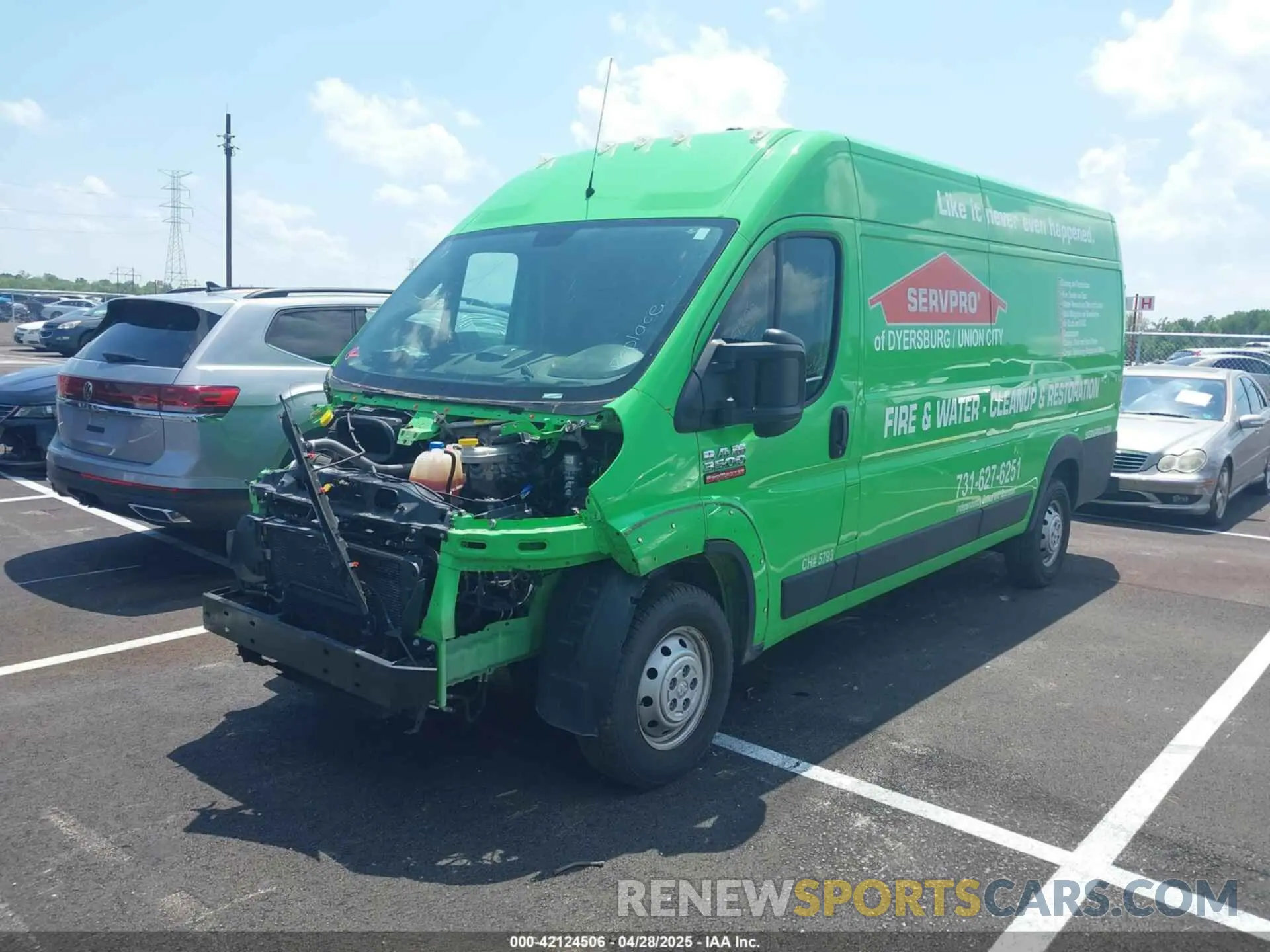 2 fotografías del automóvil dañado 3C6MRVJG7ME545200 RAM PROMASTER 3500 2021