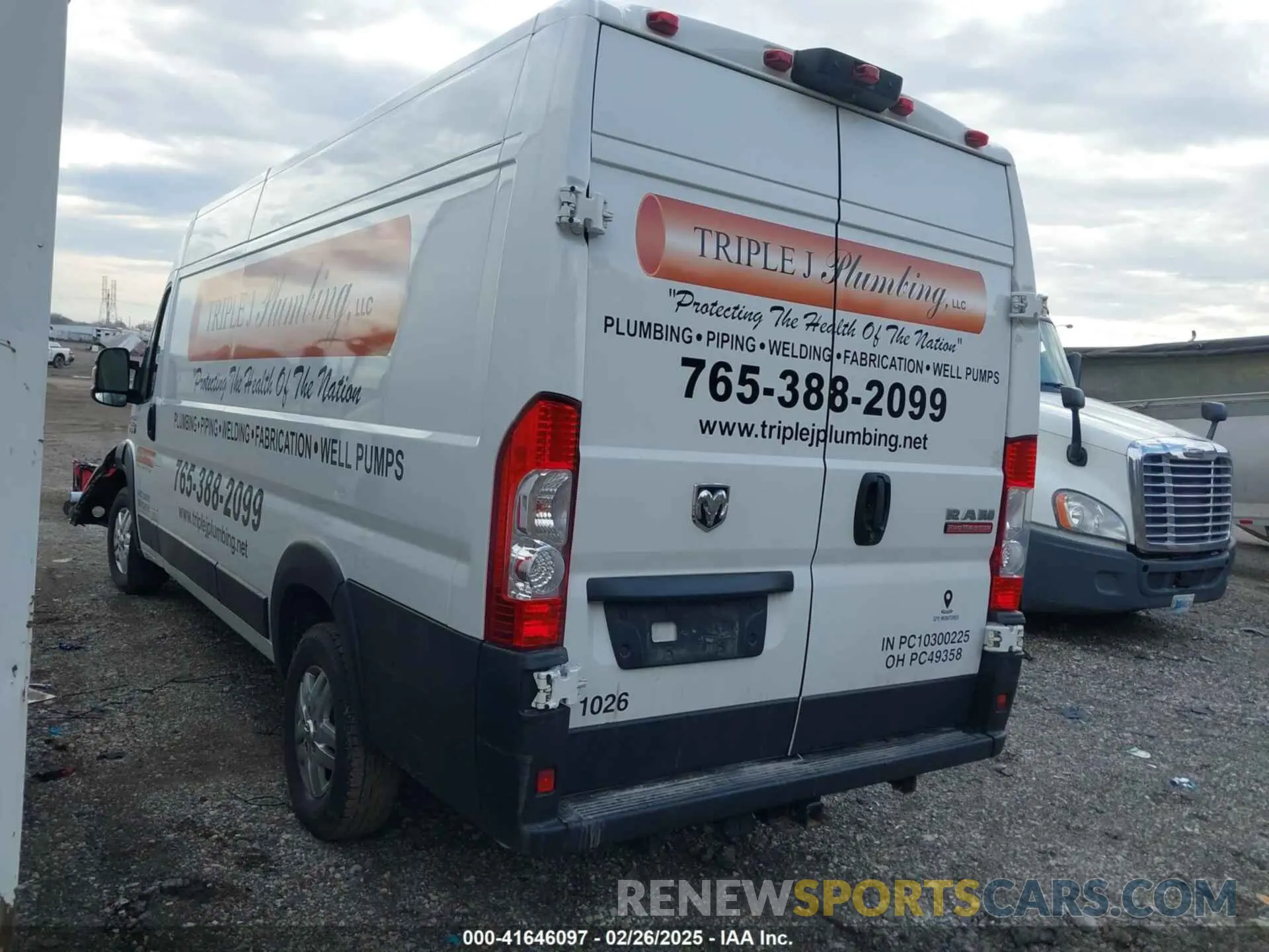3 fotografías del automóvil dañado 3C6MRVJG9NE121583 RAM PROMASTER 3500 2022