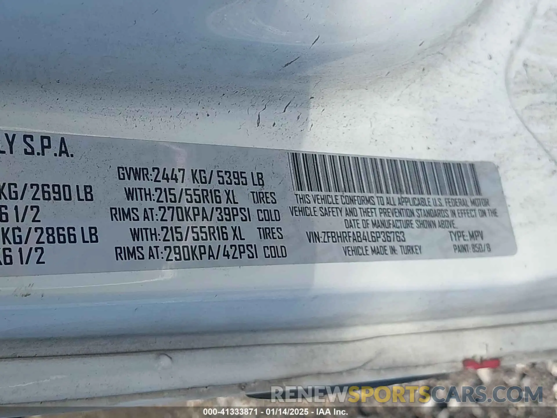 9 fotografías del automóvil dañado ZFBHRFAB4L6P36763 RAM PROMASTER CITY 2020