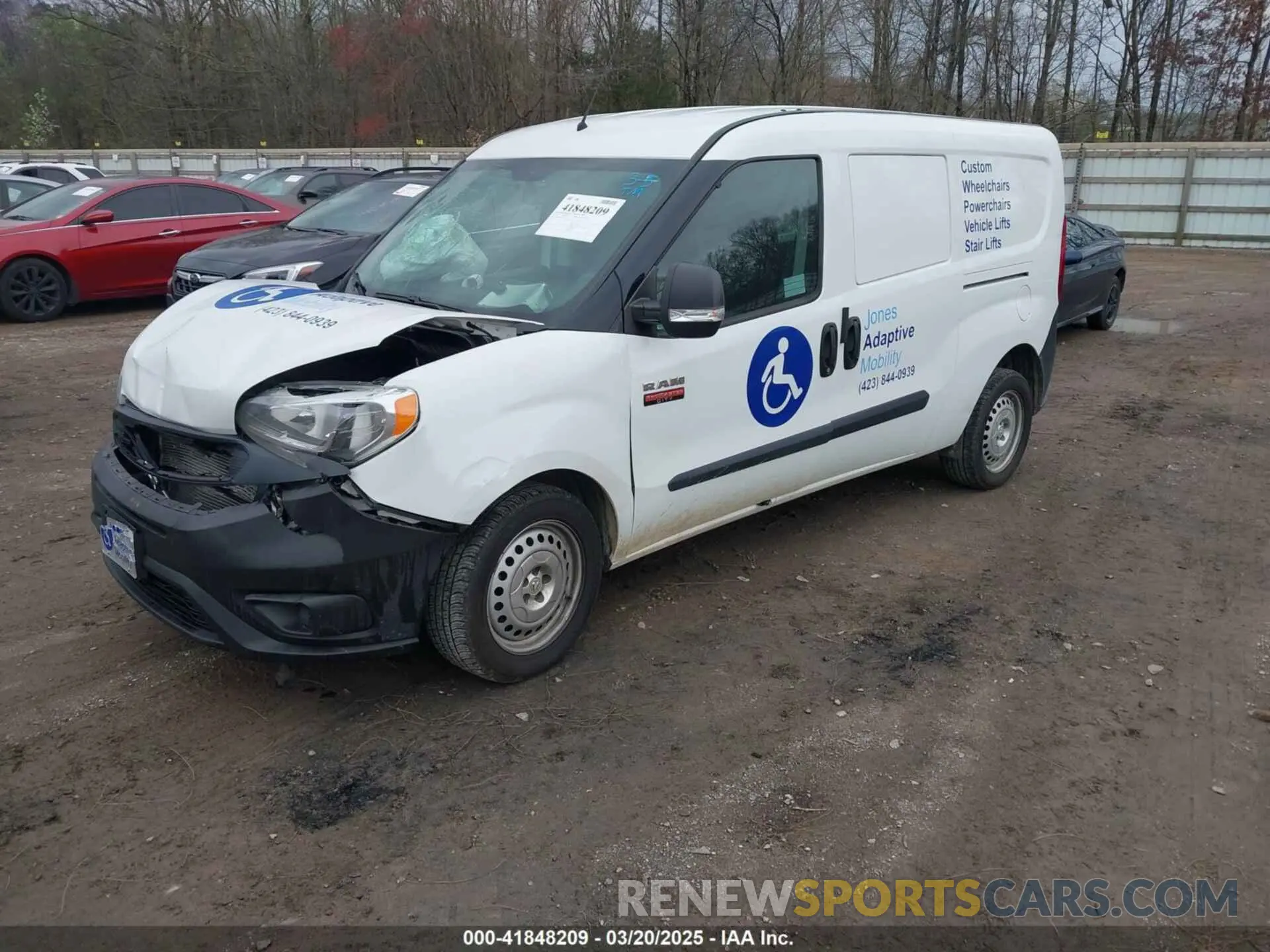 2 fotografías del automóvil dañado ZFBHRFAB6L6S17343 RAM PROMASTER CITY 2020
