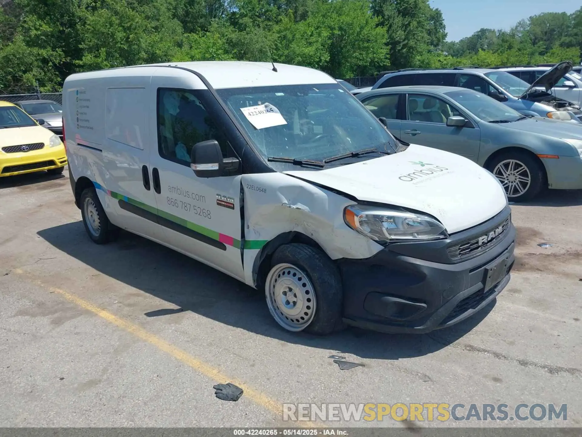 1 fotografías del automóvil dañado ZFBHRFAB0M6S72663 RAM PROMASTER CITY 2021