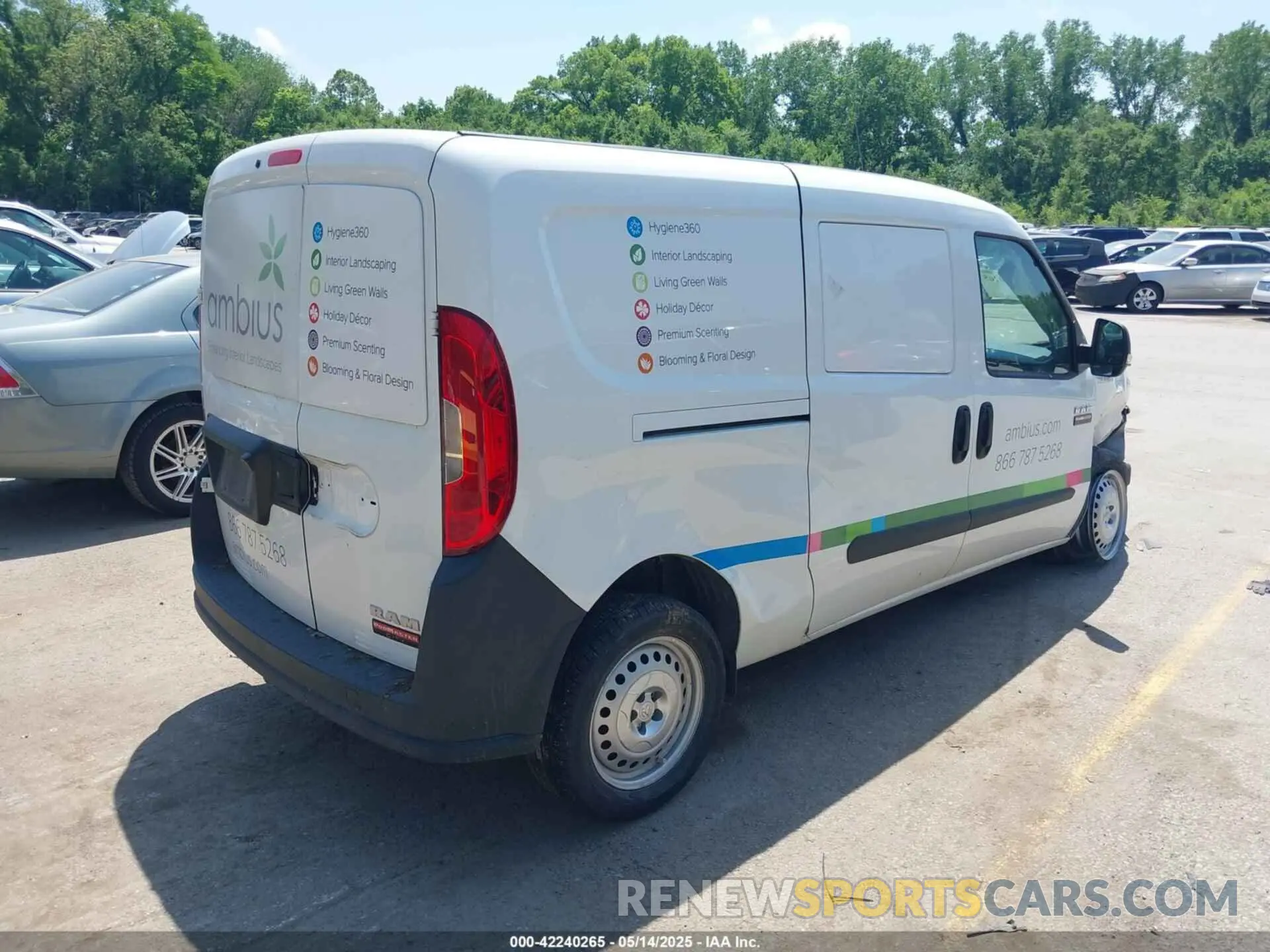 4 fotografías del automóvil dañado ZFBHRFAB0M6S72663 RAM PROMASTER CITY 2021