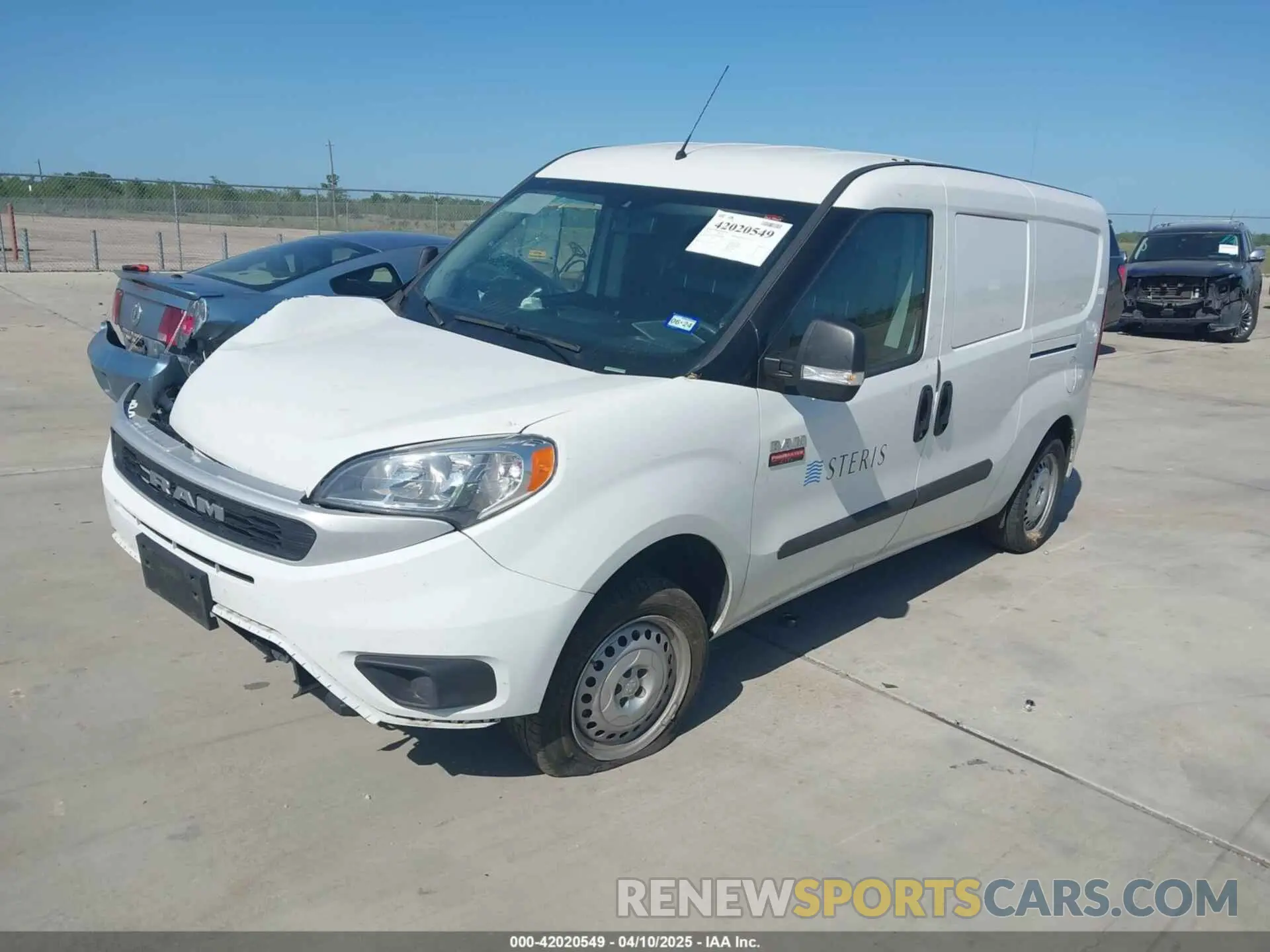 2 fotografías del automóvil dañado ZFBHRFAB4N6X28889 RAM PROMASTER CITY 2022