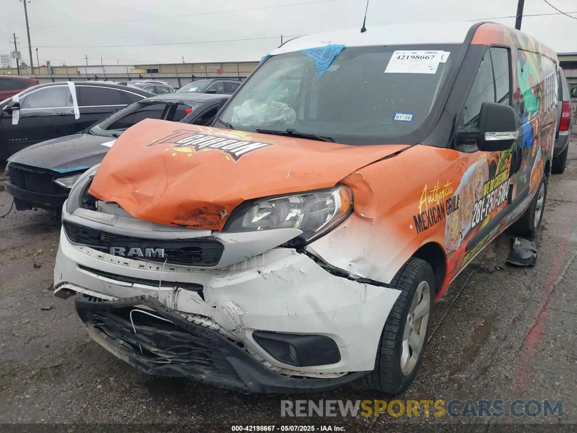 2 fotografías del automóvil dañado ZFBHRFAB5N6W65379 RAM PROMASTER CITY 2022