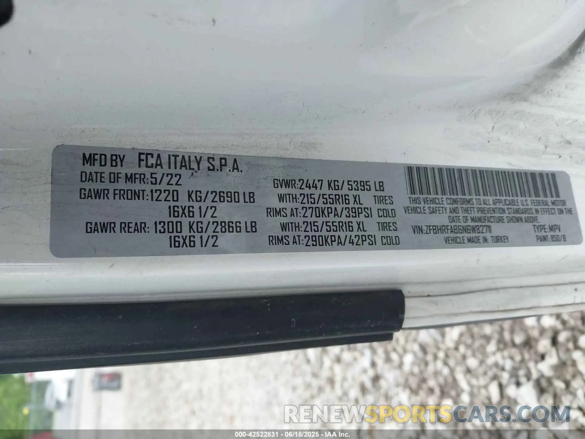 9 fotografías del automóvil dañado ZFBHRFAB6N6W82711 RAM PROMASTER CITY 2022