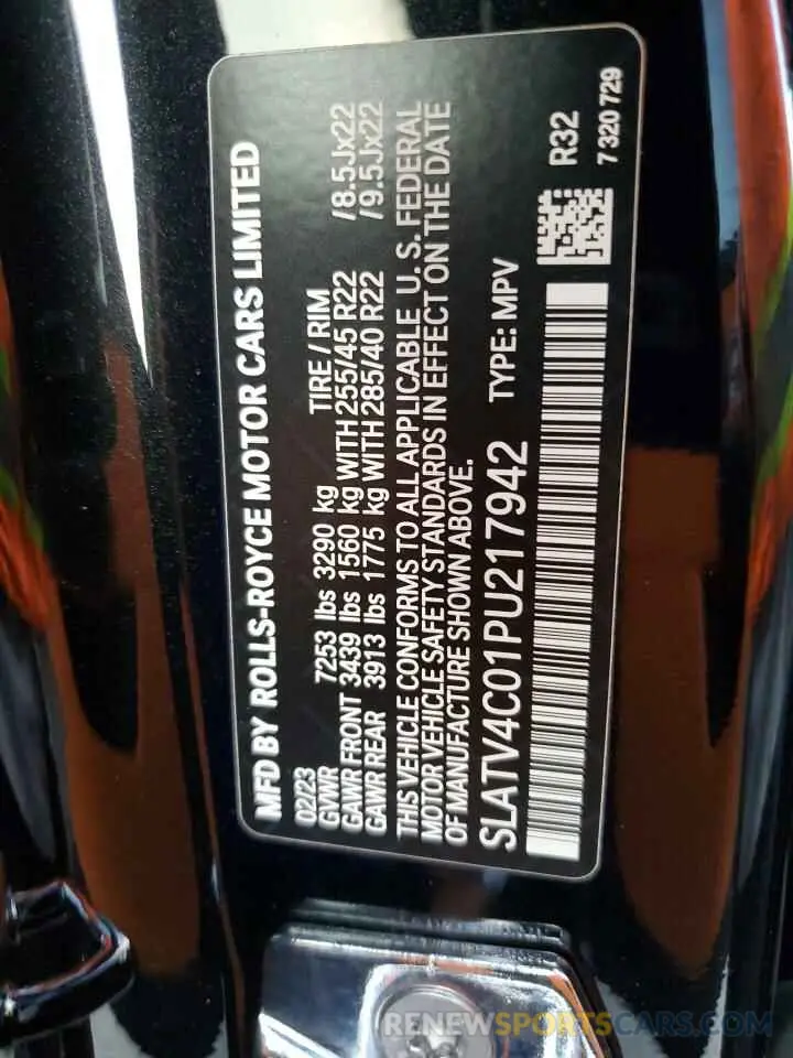 13 fotografías del automóvil dañado SLATV4C01PU217942 ROLLS-ROYCE CULLINAN 2023