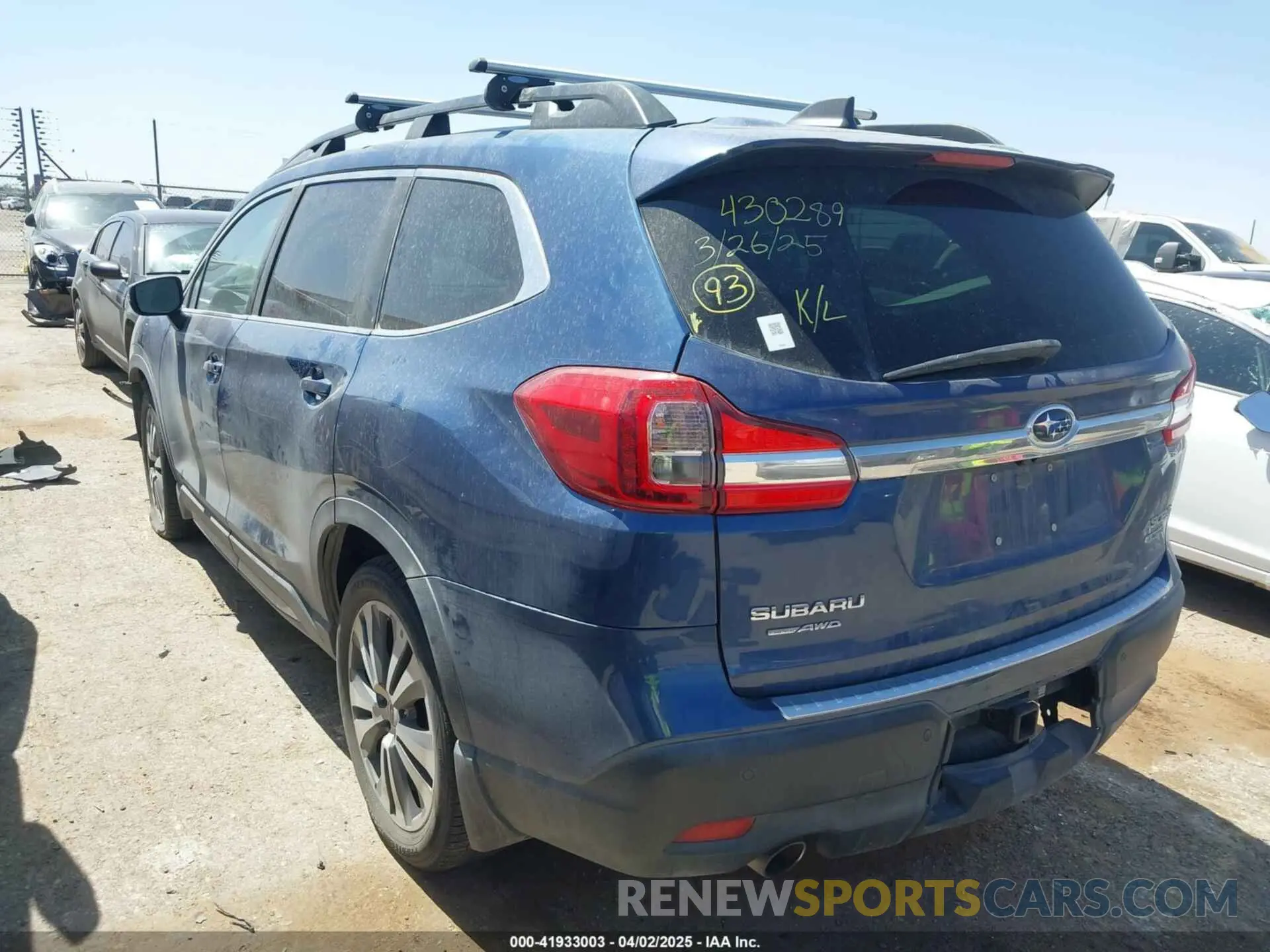 3 fotografías del automóvil dañado 4S4WMAPDXL3431165 SUBARU ASCENT 2020