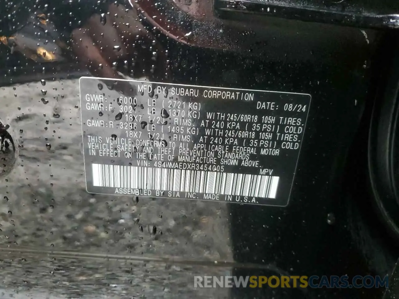 14 fotografías del automóvil dañado 4S4WMAEDXR3454005 SUBARU ASCENT 2024