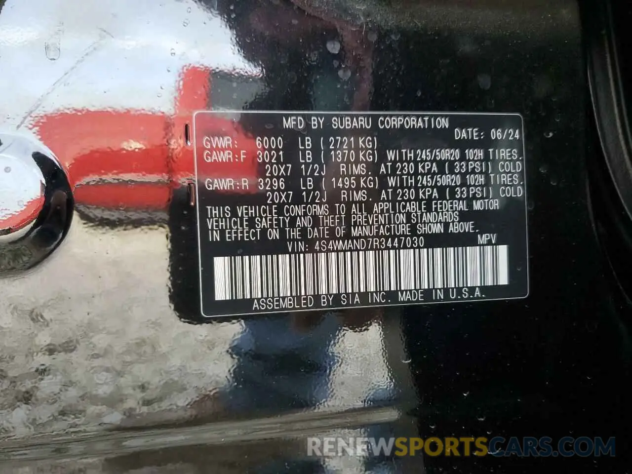 14 fotografías del automóvil dañado 4S4WMAND7R3447030 SUBARU ASCENT 2024