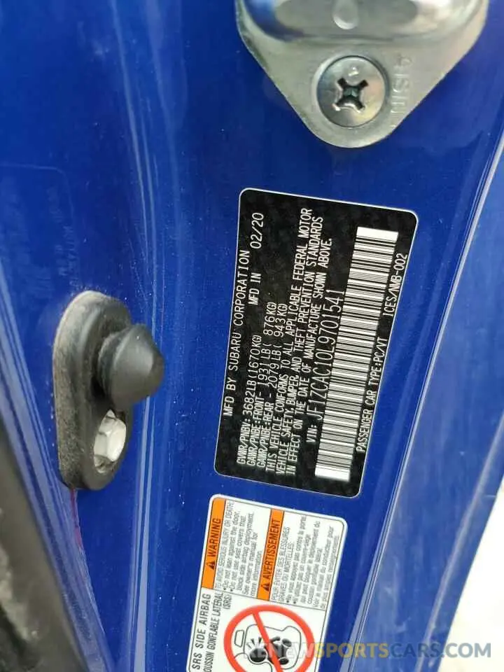13 fotografías del automóvil dañado JF1ZCAC10L9701541 SUBARU BRZ 2020
