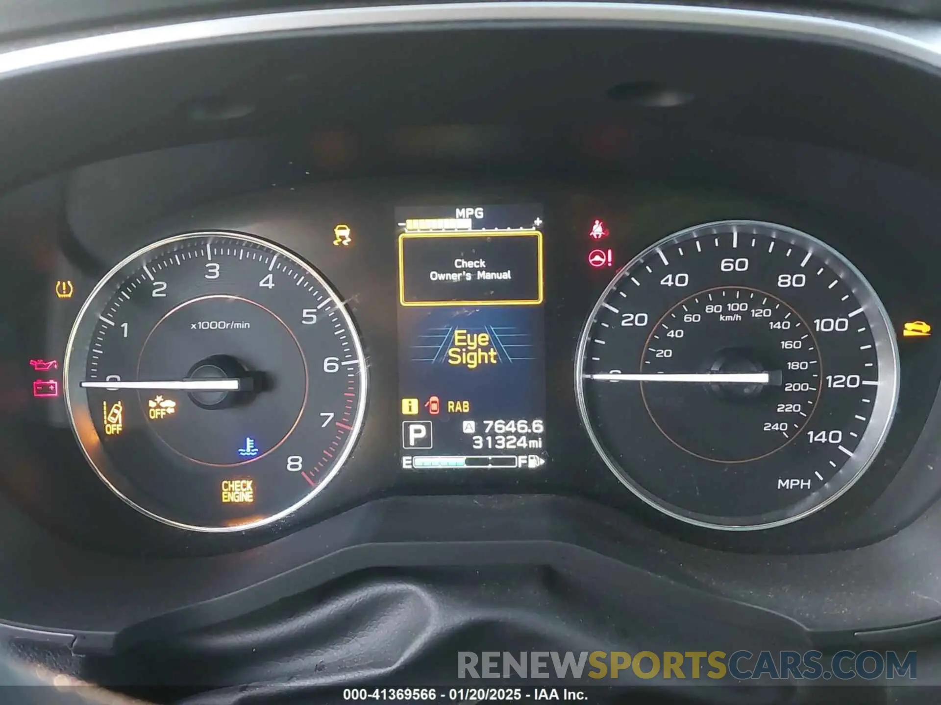 7 fotografías del automóvil dañado JF2GTANC7KH261050 SUBARU CROSSTREK 2019