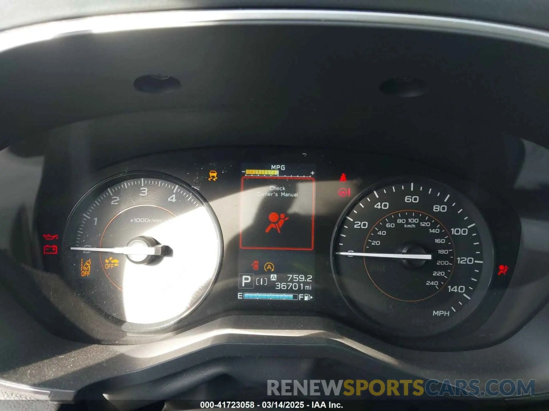 7 fotografías del automóvil dañado JF2GTAEC9L8226561 SUBARU CROSSTREK 2020