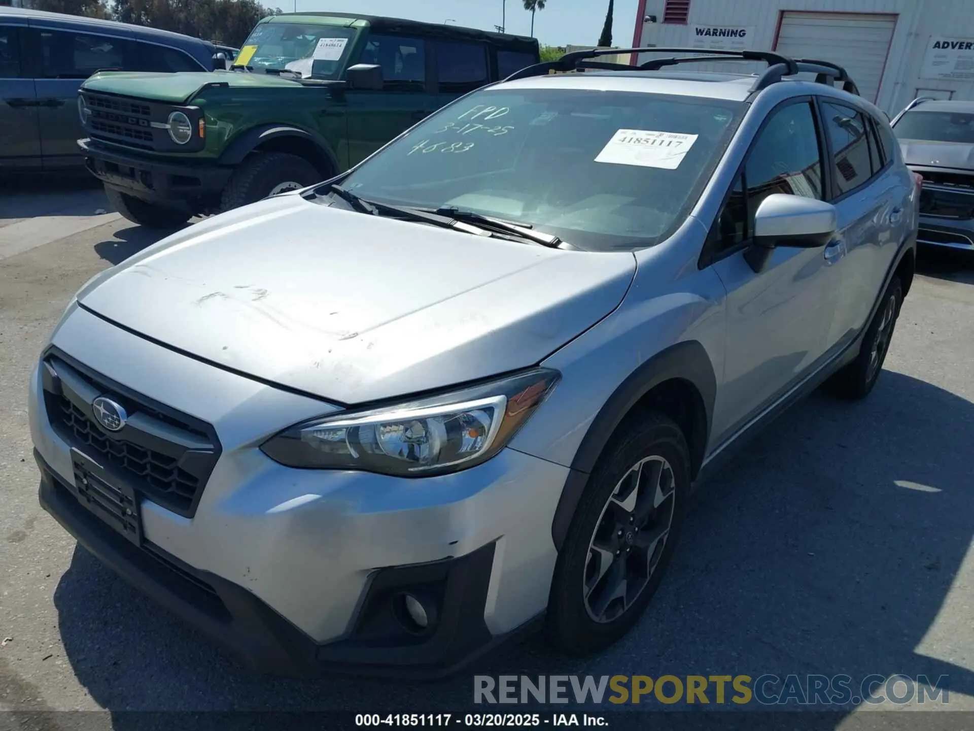 2 fotografías del automóvil dañado JF2GTAECXL8274683 SUBARU CROSSTREK 2020