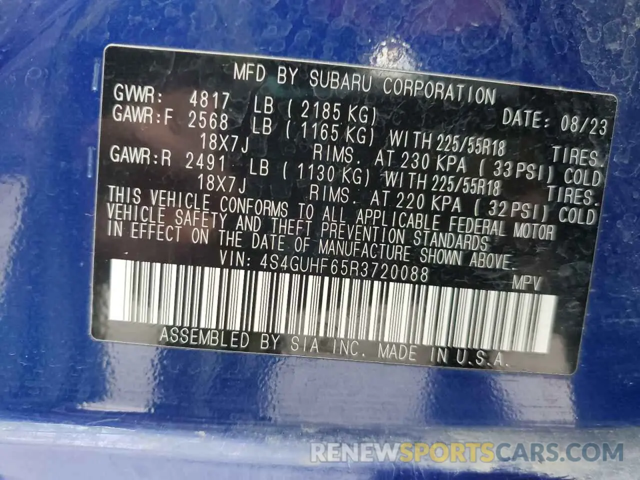 14 fotografías del automóvil dañado 4S4GUHF65R3720088 SUBARU CROSSTREK 2024