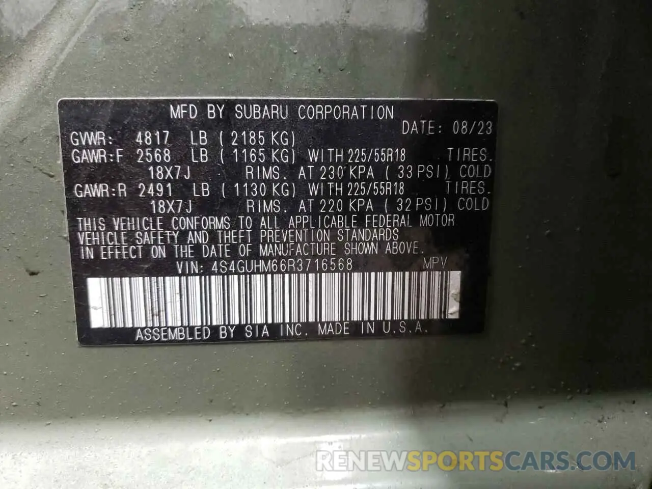 13 fotografías del automóvil dañado 4S4GUHM66R3716568 SUBARU CROSSTREK 2024
