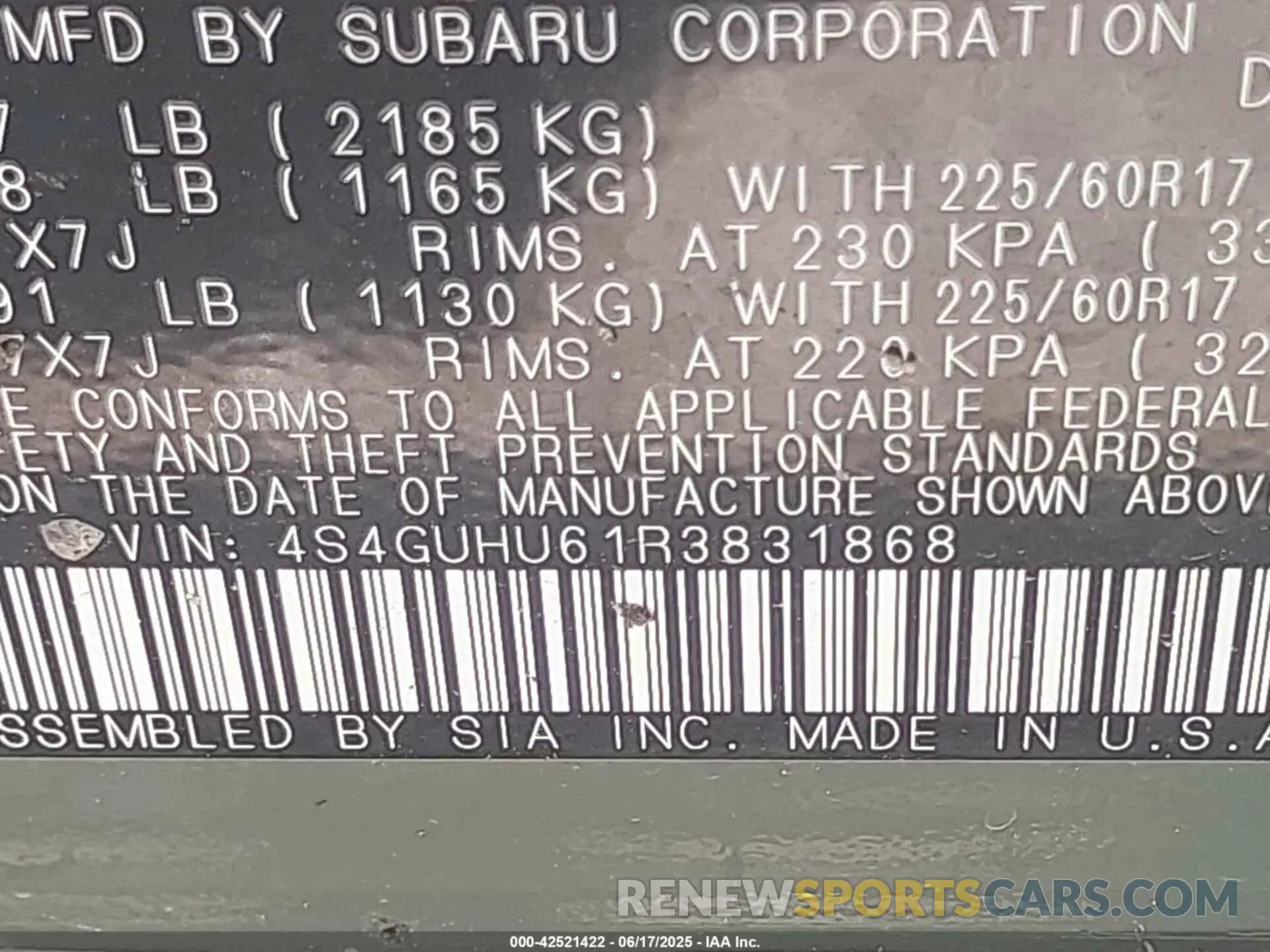 9 fotografías del automóvil dañado 4S4GUHU61R3831868 SUBARU CROSSTREK 2024