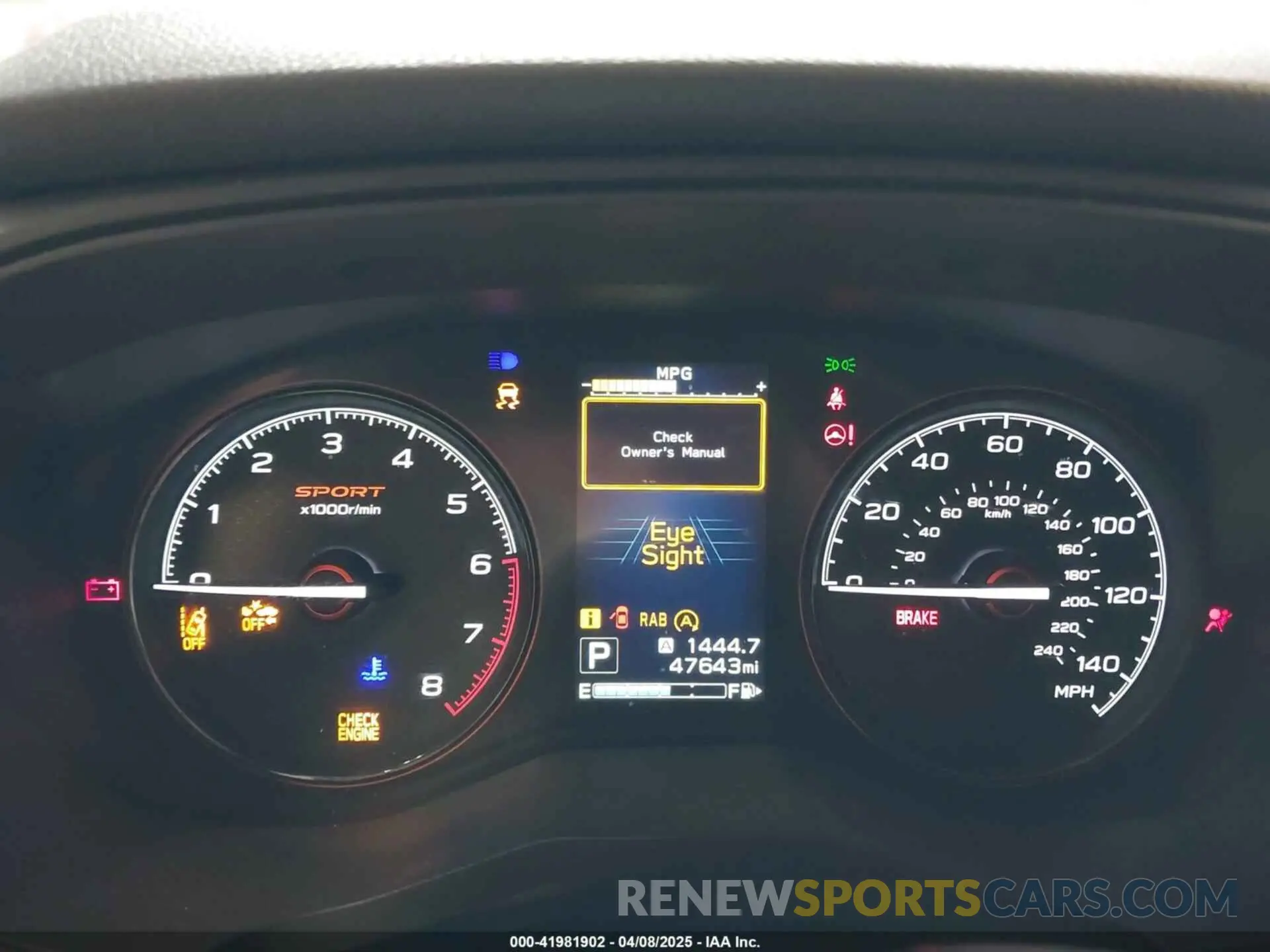 7 fotografías del automóvil dañado JF2SKAPC6KH591322 SUBARU FORESTER 2019