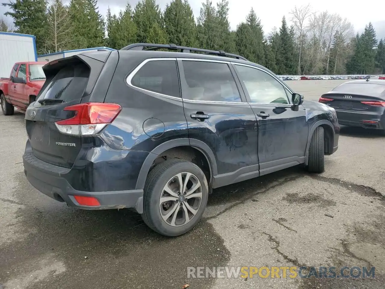 3 fotografías del automóvil dañado JF2SKAUC0KH484335 SUBARU FORESTER 2019