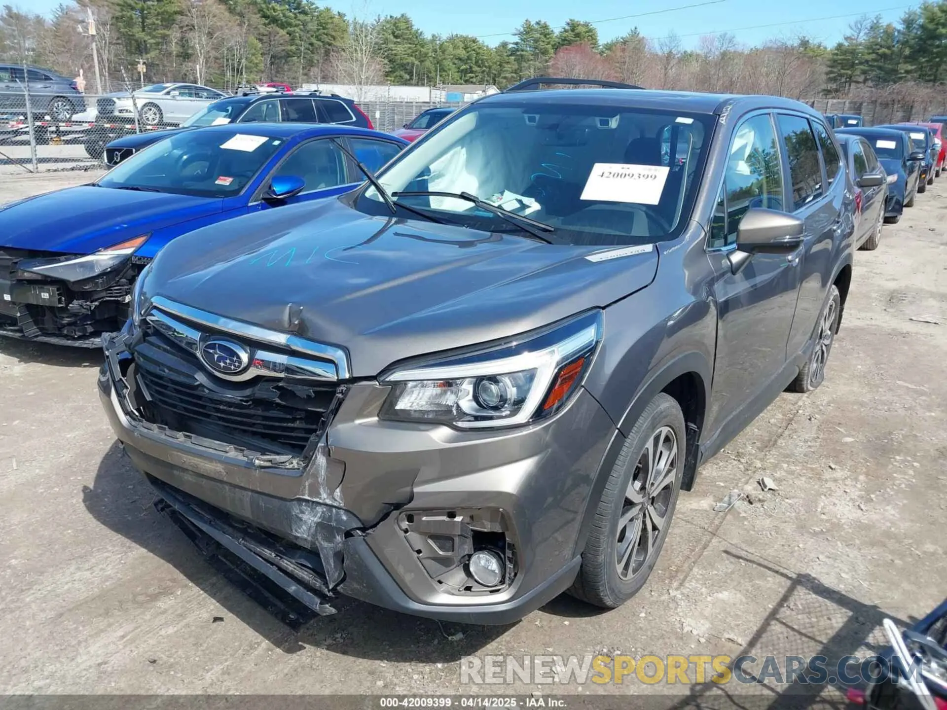 2 fotografías del automóvil dañado JF2SKAUC6LH480386 SUBARU FORESTER 2020