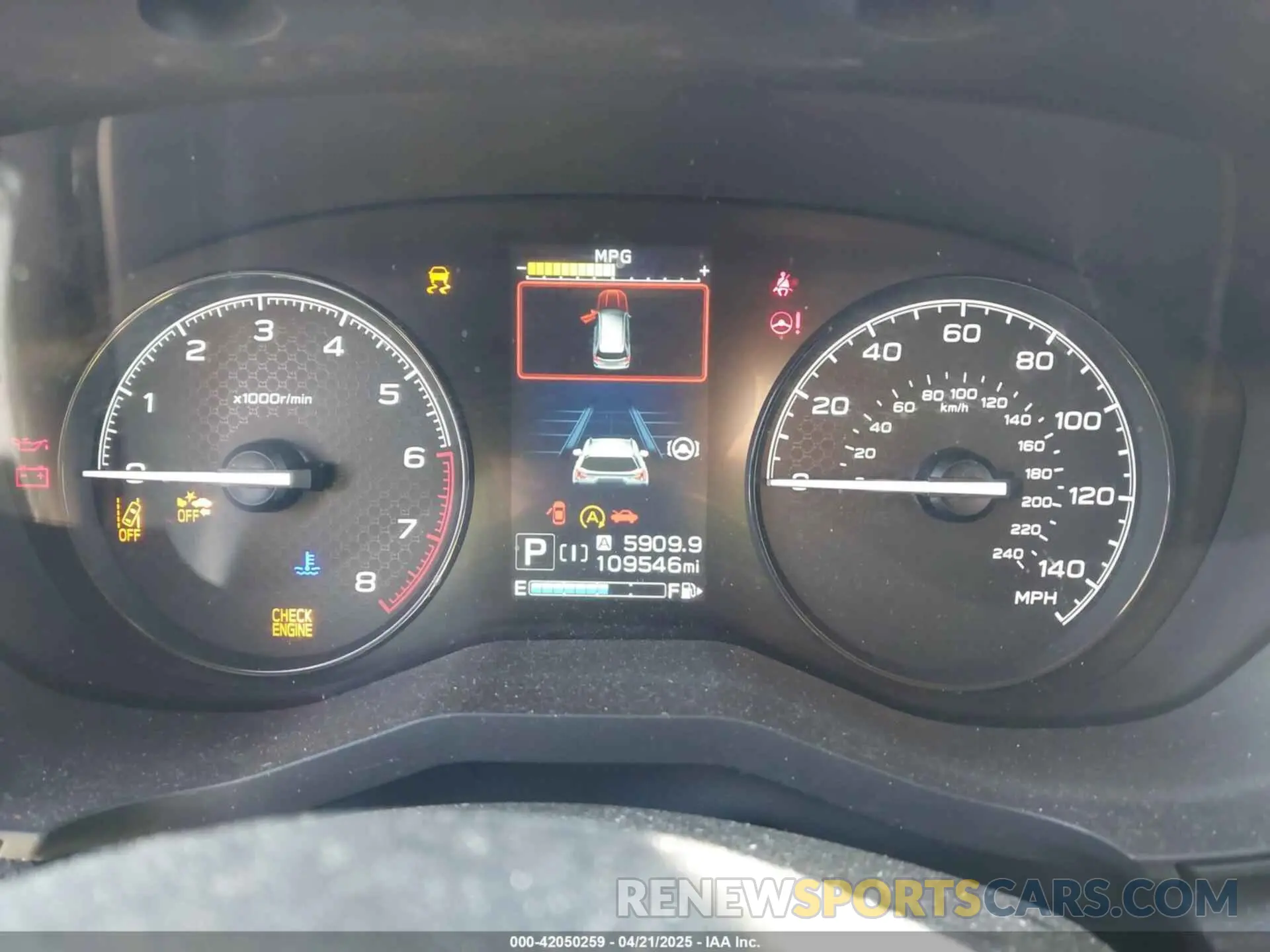 7 fotografías del automóvil dañado JF2SKAAC1MH400675 SUBARU FORESTER 2021