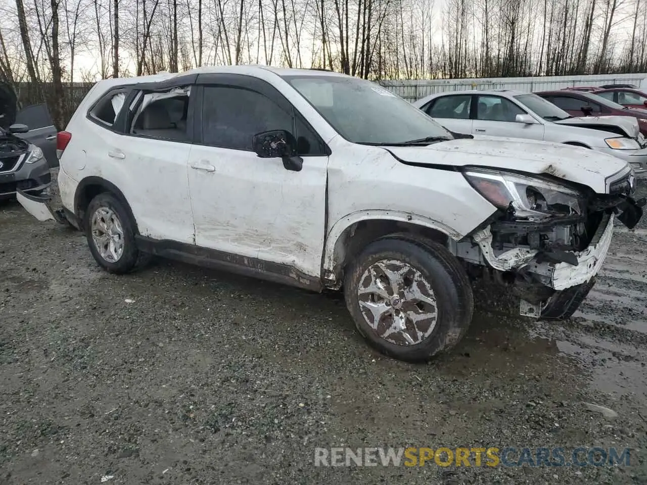 4 fotografías del automóvil dañado JF2SKADC3MH475583 SUBARU FORESTER 2021