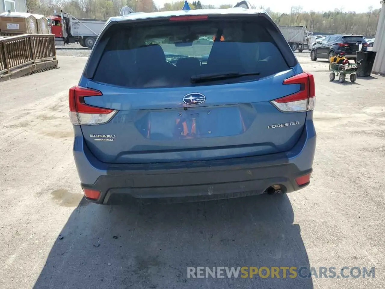 6 fotografías del automóvil dañado JF2SKAFC2MH481193 SUBARU FORESTER 2021