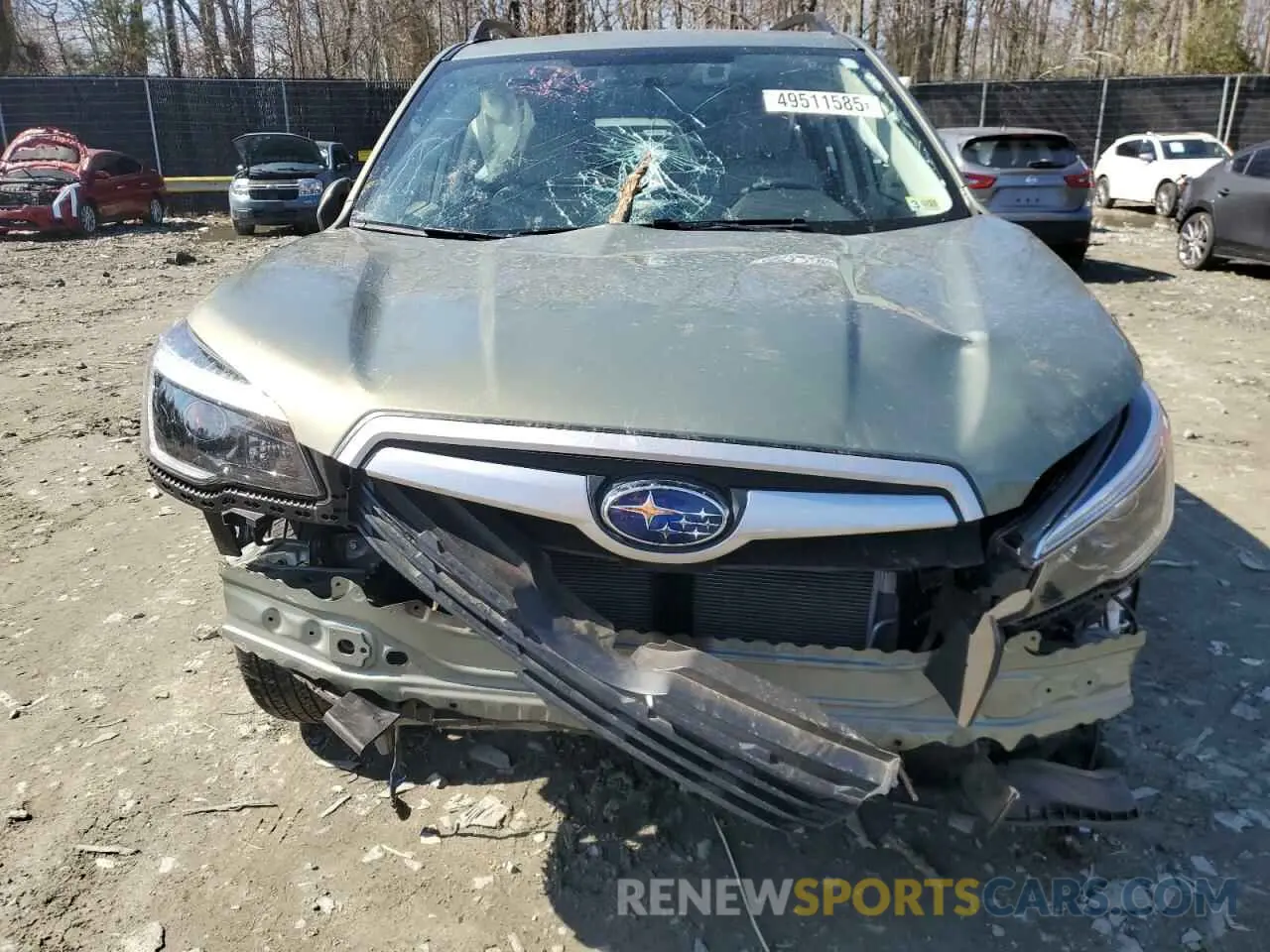 5 fotografías del automóvil dañado JF2SKAJC2MH495845 SUBARU FORESTER 2021