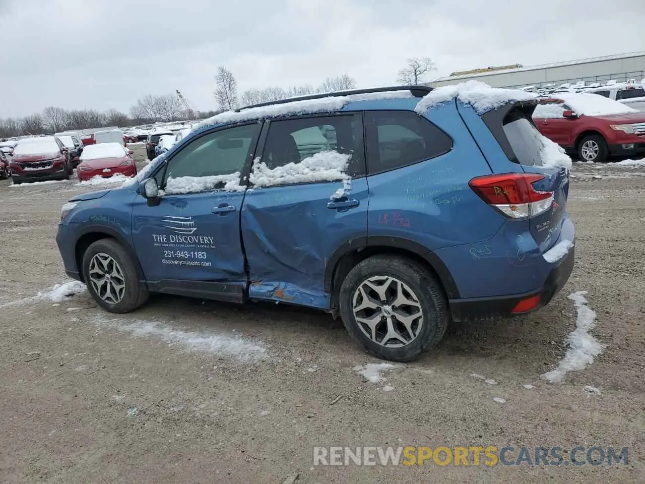 2 fotografías del automóvil dañado JF2SKAJC3MH436917 SUBARU FORESTER 2021