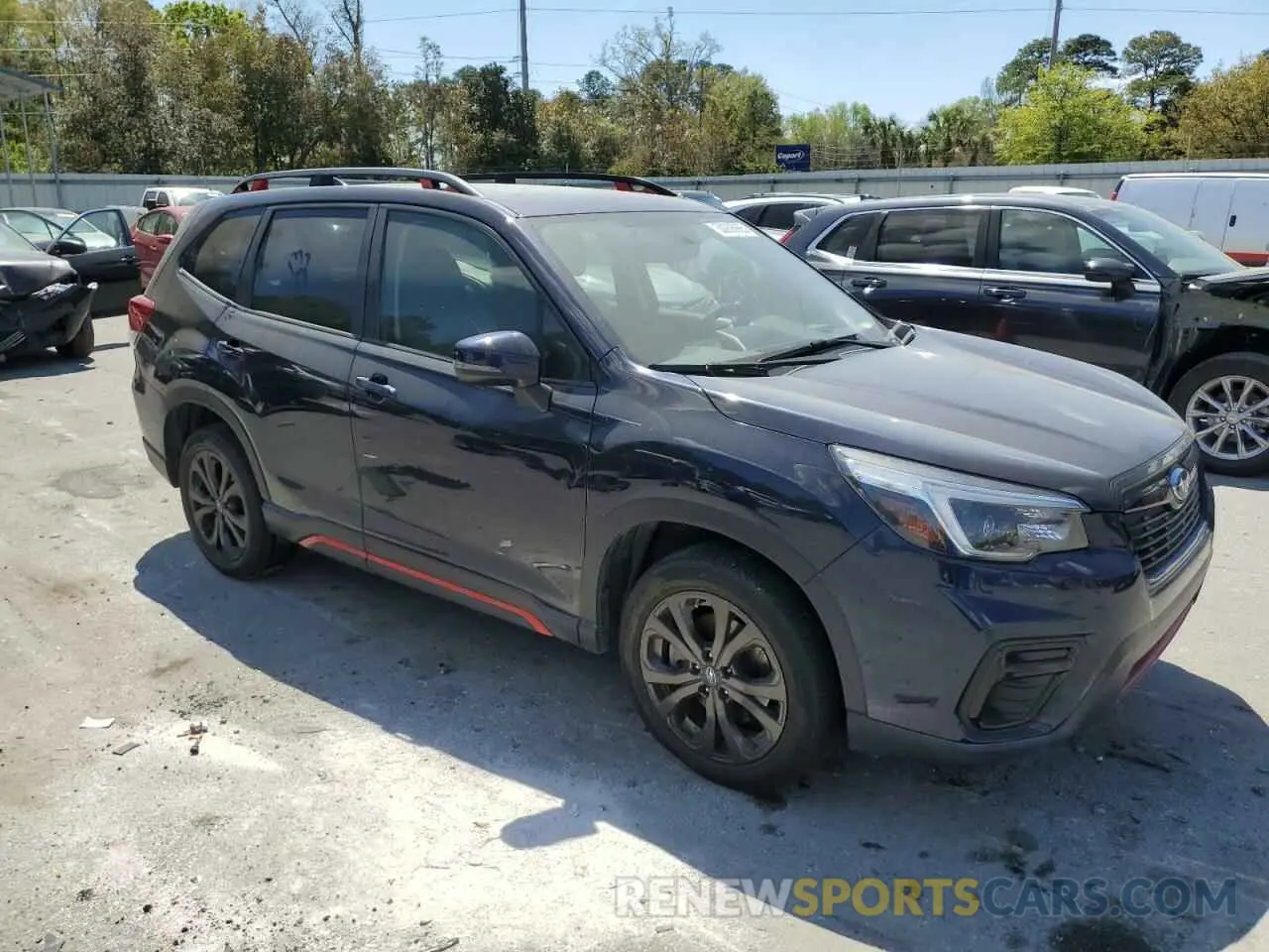 4 fotografías del automóvil dañado JF2SKARC8MH492937 SUBARU FORESTER 2021