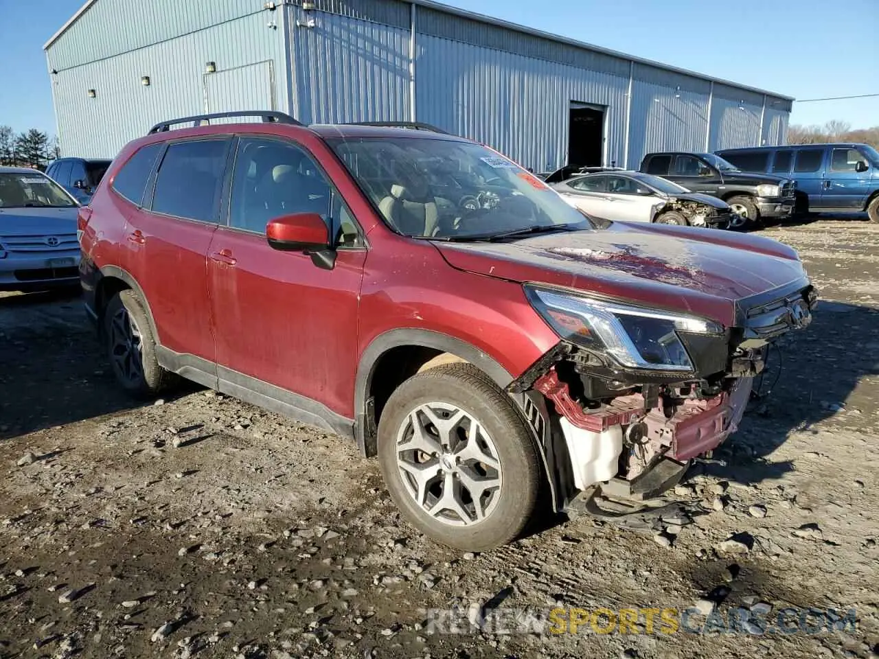 4 fotografías del automóvil dañado JF2SKAEC1NH427015 SUBARU FORESTER 2022
