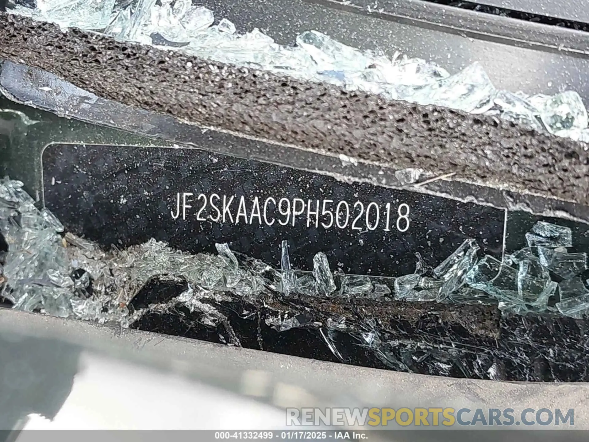 9 fotografías del automóvil dañado JF2SKAAC9PH502018 SUBARU FORESTER 2023