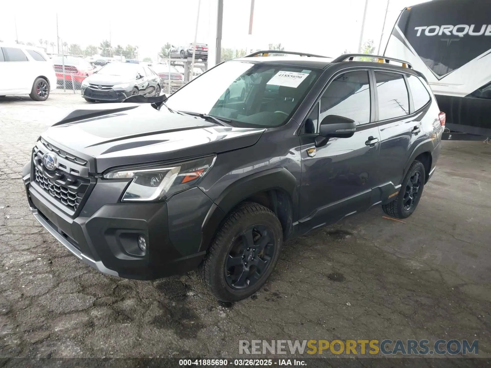2 fotografías del automóvil dañado JF2SKAMC4PH412075 SUBARU FORESTER 2023