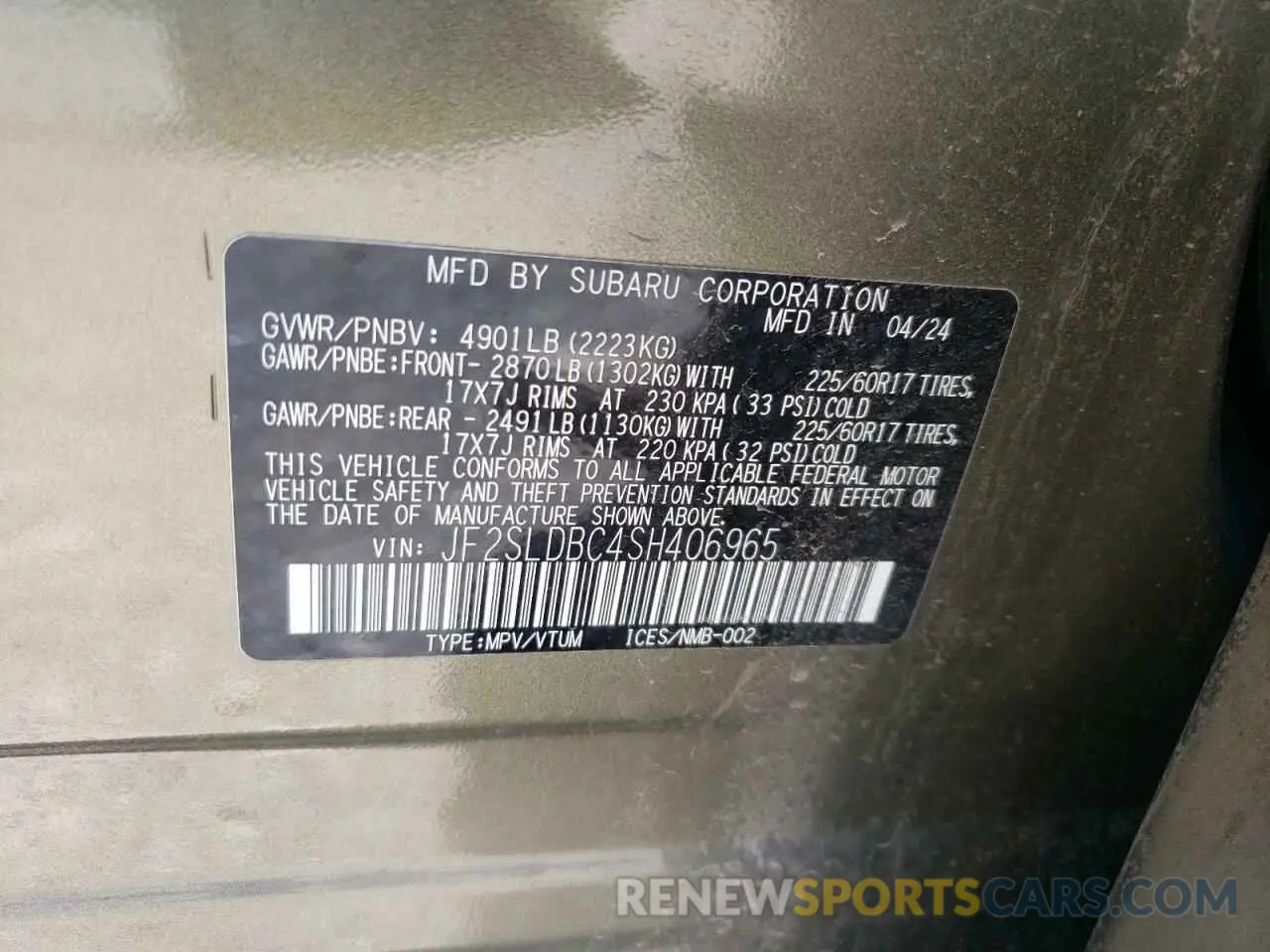 16 fotografías del automóvil dañado JF2SLDBC4SH406965 SUBARU FORESTER 2025