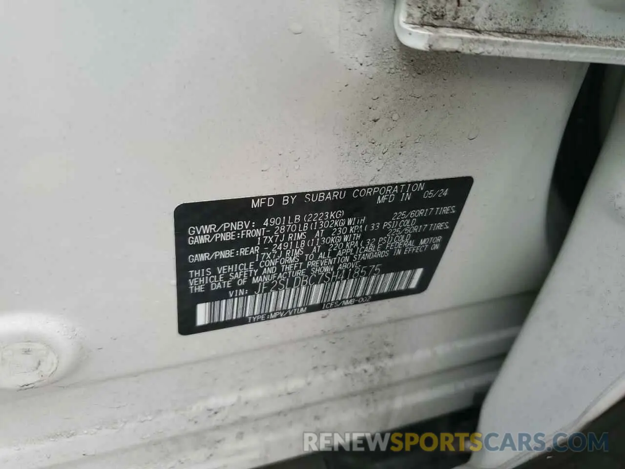15 fotografías del automóvil dañado JF2SLDBC7SH418575 SUBARU FORESTER 2025